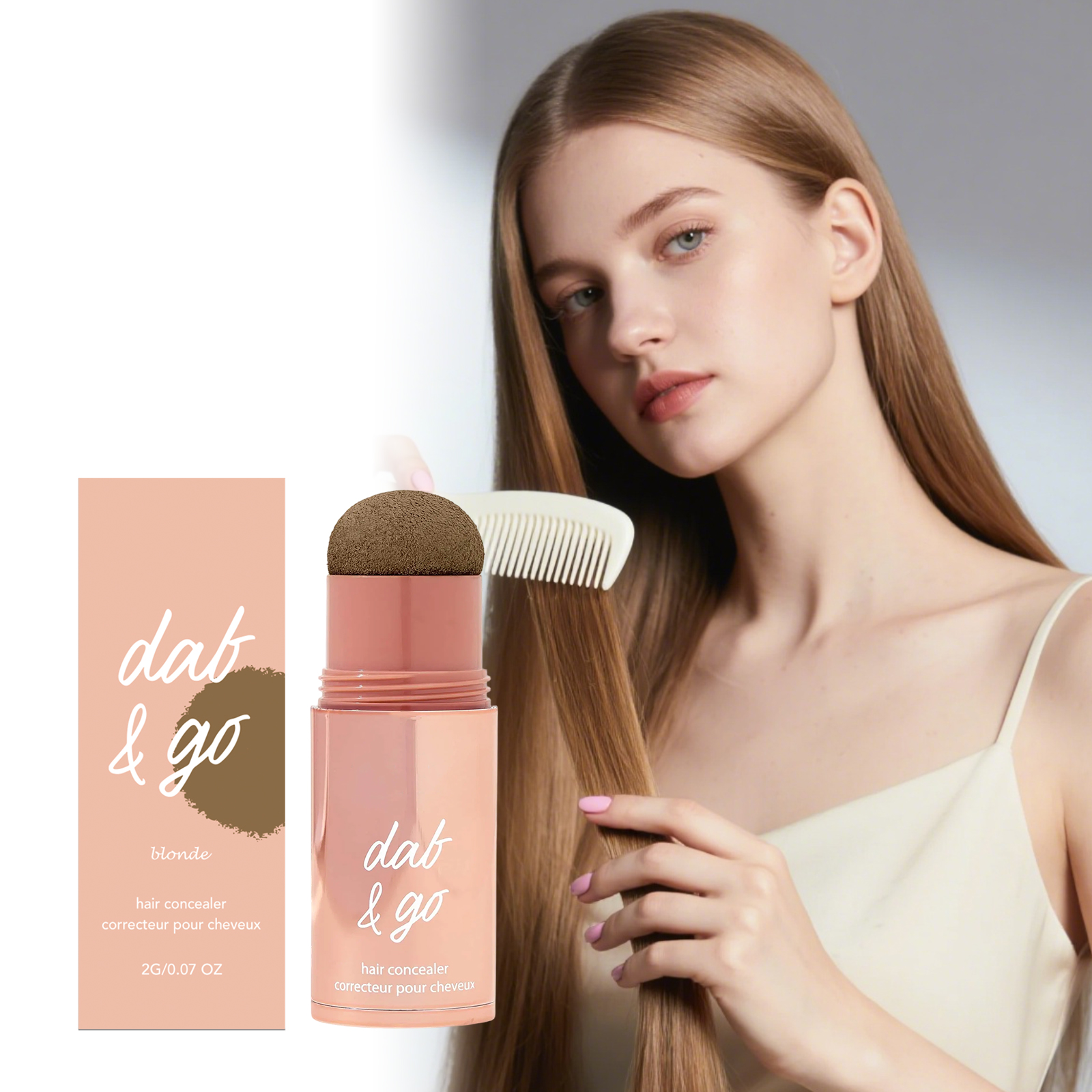 (Dark Brown) Hair Powder Shading Modify Hairline Cover Scalp Fill Hair Gap Fit Skin Natural Color Render Effect