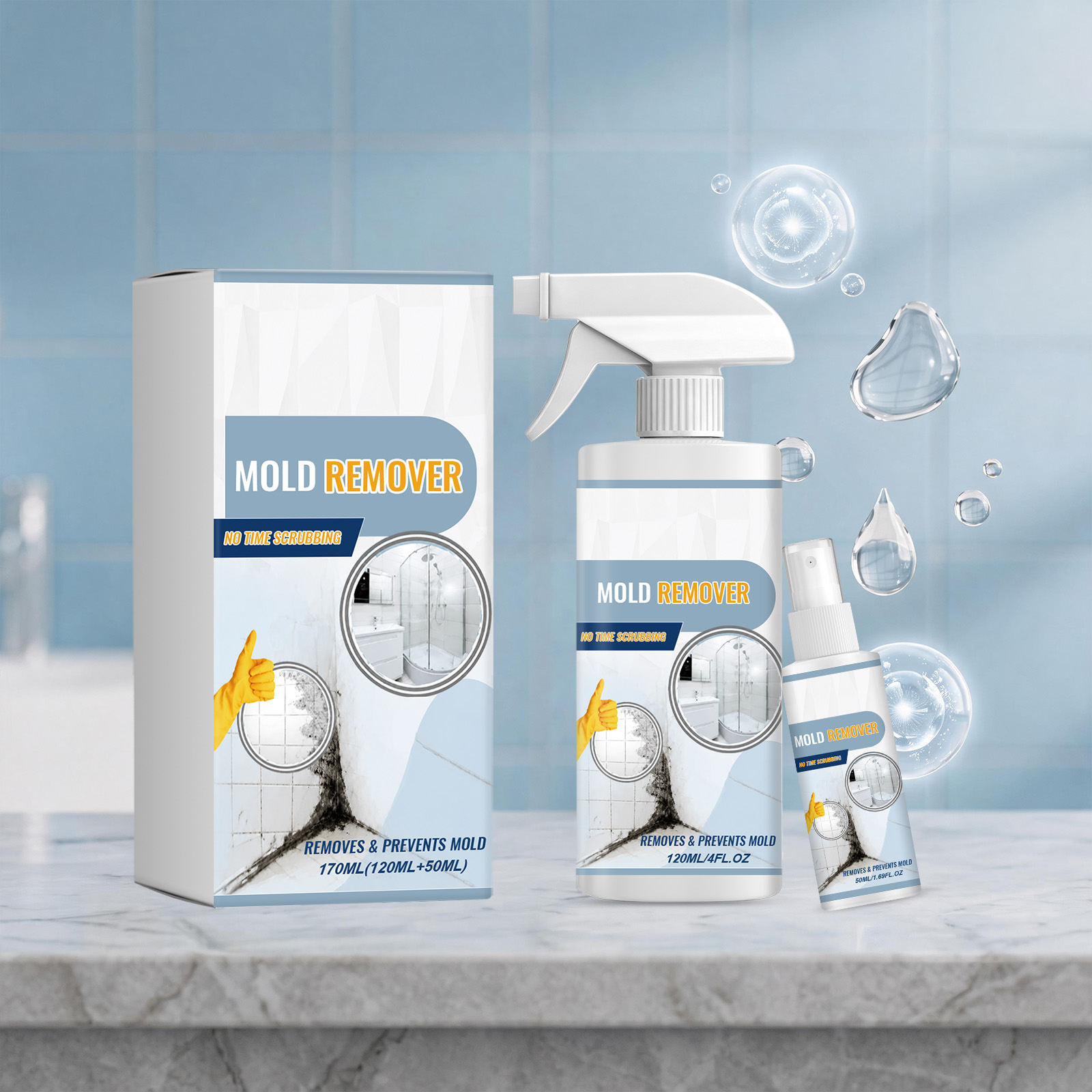 Mold Remover Multipurpose Convenient Daily Household Cleaner For Bathroom Corner Wall Stain Mildew Spot