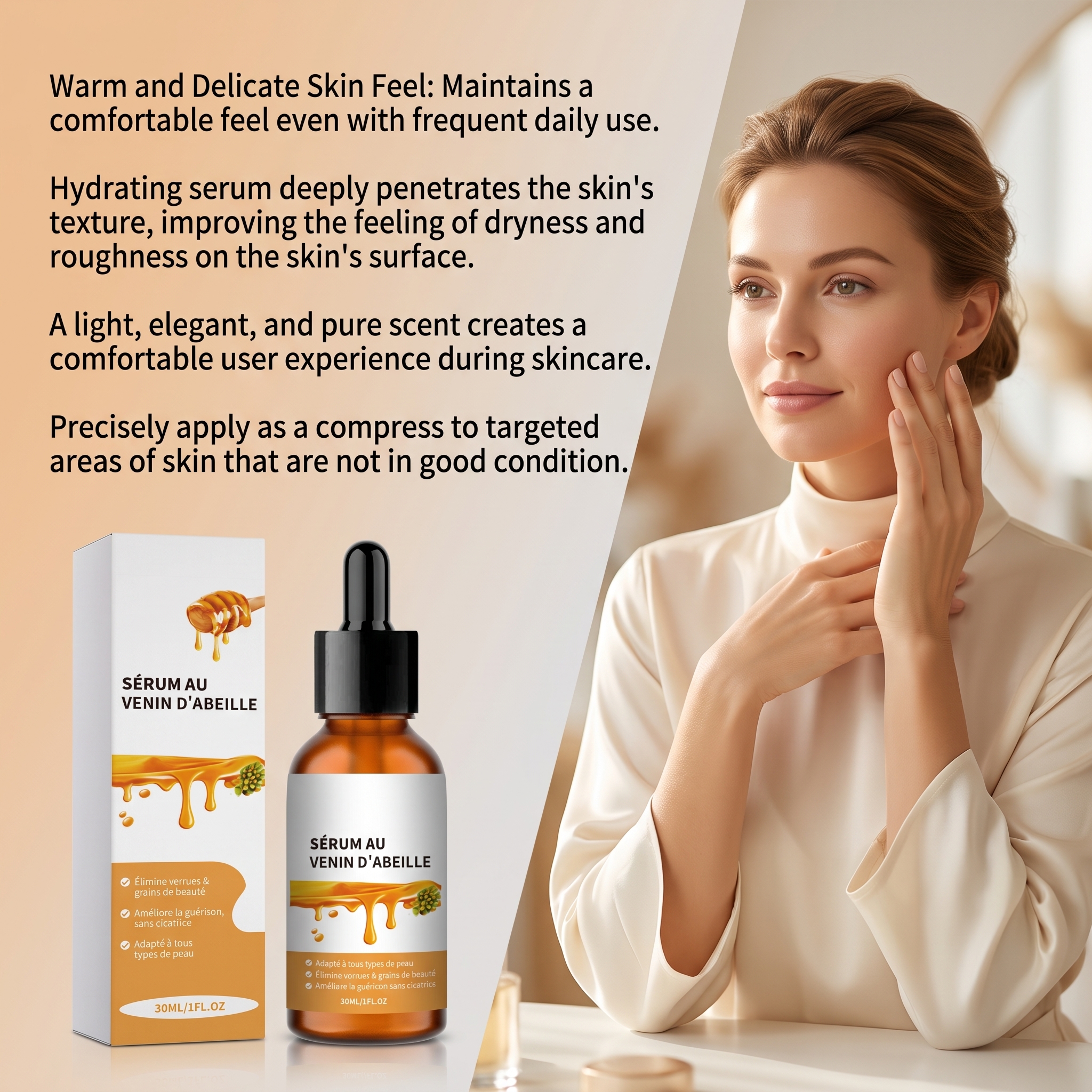 Bee Venom Skin Essence Smoothing Tender Comfortable Skin-friendly Body Cleansing Care Gentle Convenient