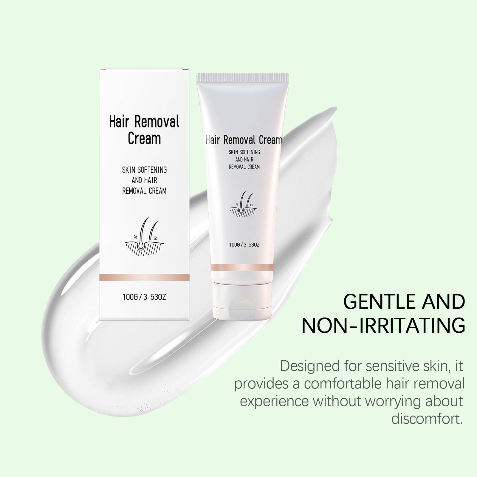 Refreshing Depilatory Cream Avocado Hydrating Mild Depilation Whole Body Arm Leg Skin Tender Smooth