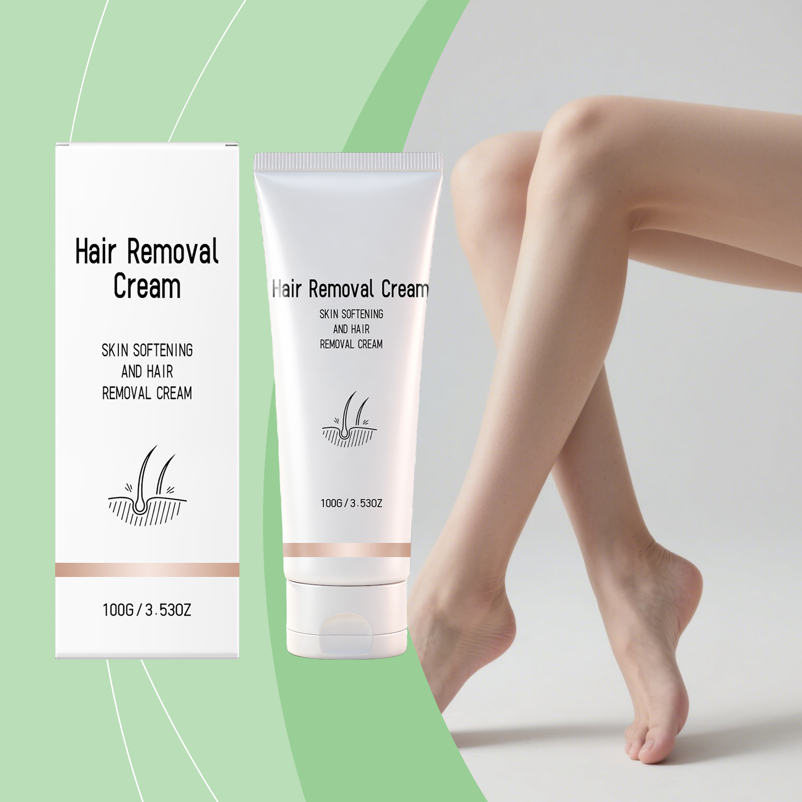 Refreshing Depilatory Cream Avocado Hydrating Mild Depilation Whole Body Arm Leg Skin Tender Smooth