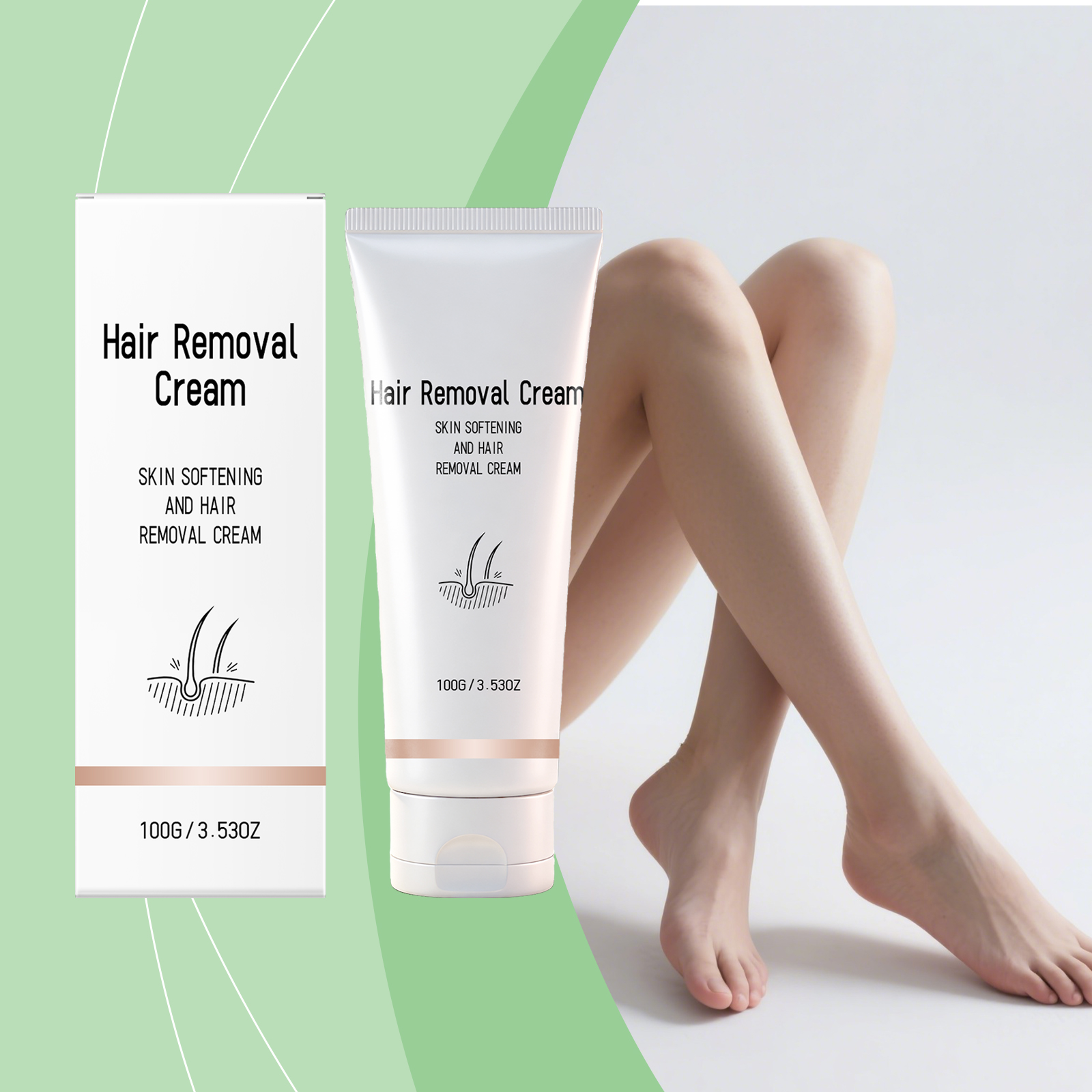 Refreshing Depilatory Cream Avocado Hydrating Mild Depilation Whole Body Arm Leg Skin Tender Smooth