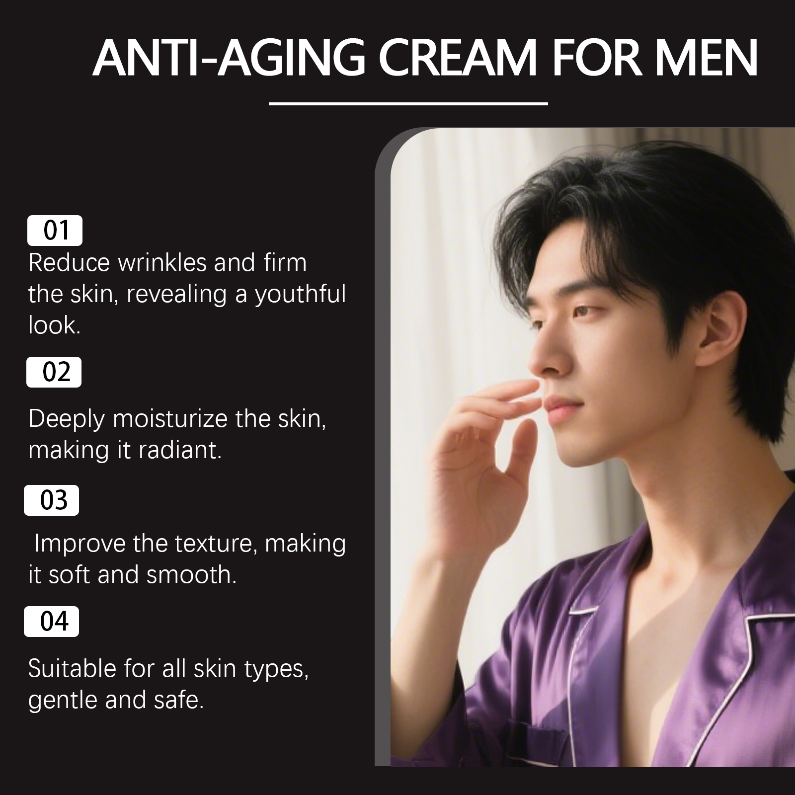 Men Moisturizing Facial Cream Lubricate Elastic Facial Skin Hydrate Nourish Facial Smear Cream