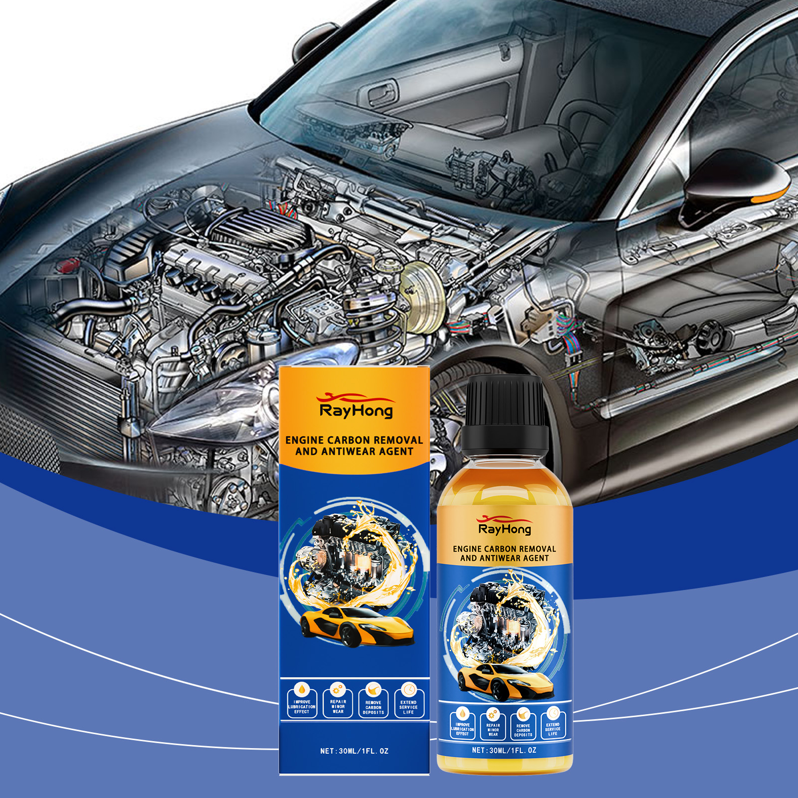 Car Engine Antiwear Protectant Rust Prevention Clean Noise Reduction Protect For Auto Parts