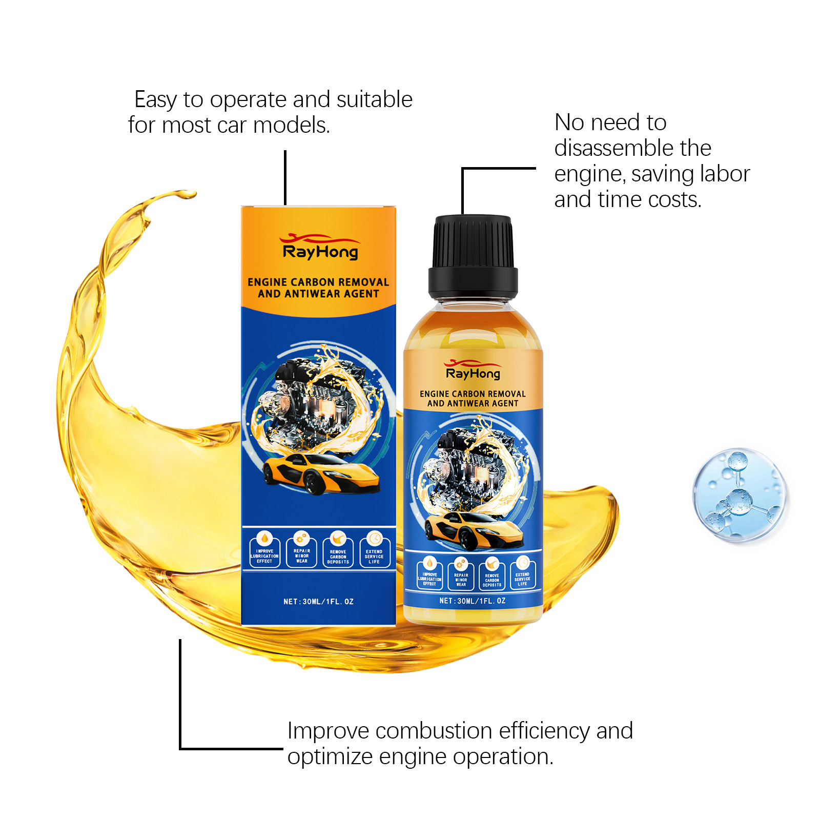 Car Engine Antiwear Protectant Rust Prevention Clean Noise Reduction Protect For Auto Parts