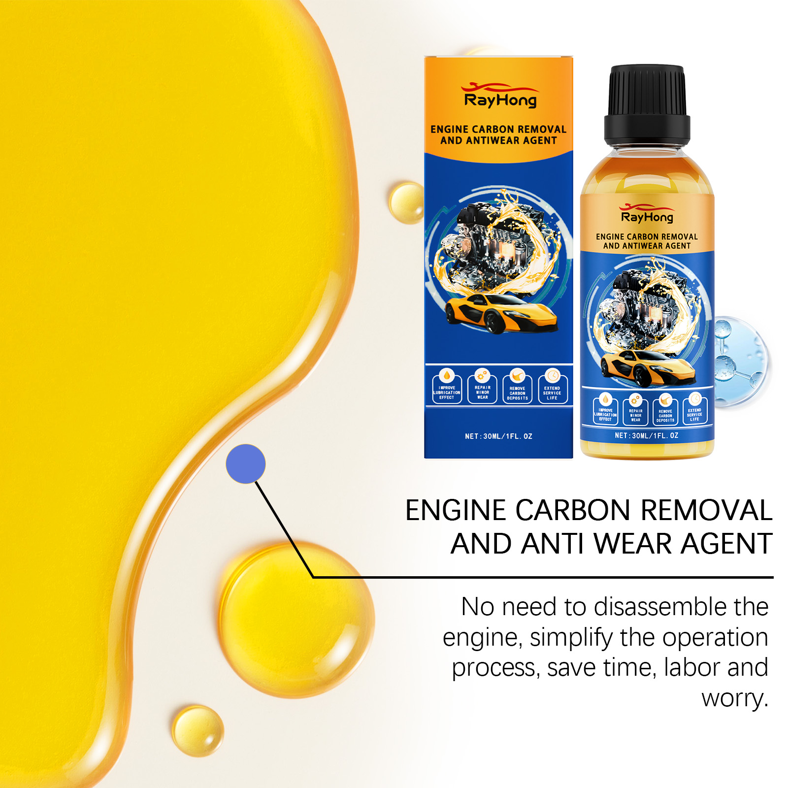 Car Engine Antiwear Protectant Rust Prevention Clean Noise Reduction Protect For Auto Parts