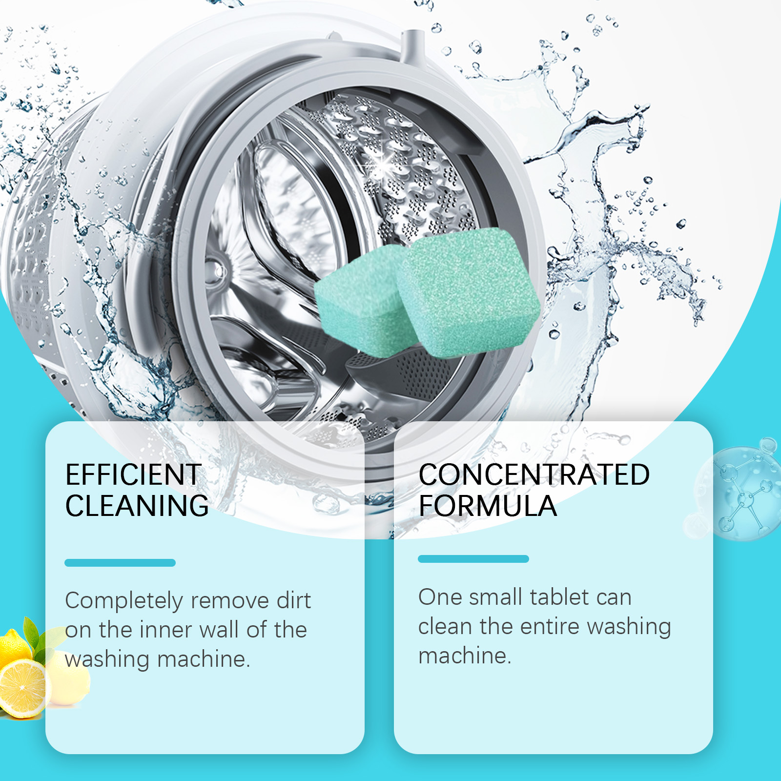 Washing Machine Cleaning Tablets For Tank Cleaning Household Front Top Load Stain Remover Scale Removal