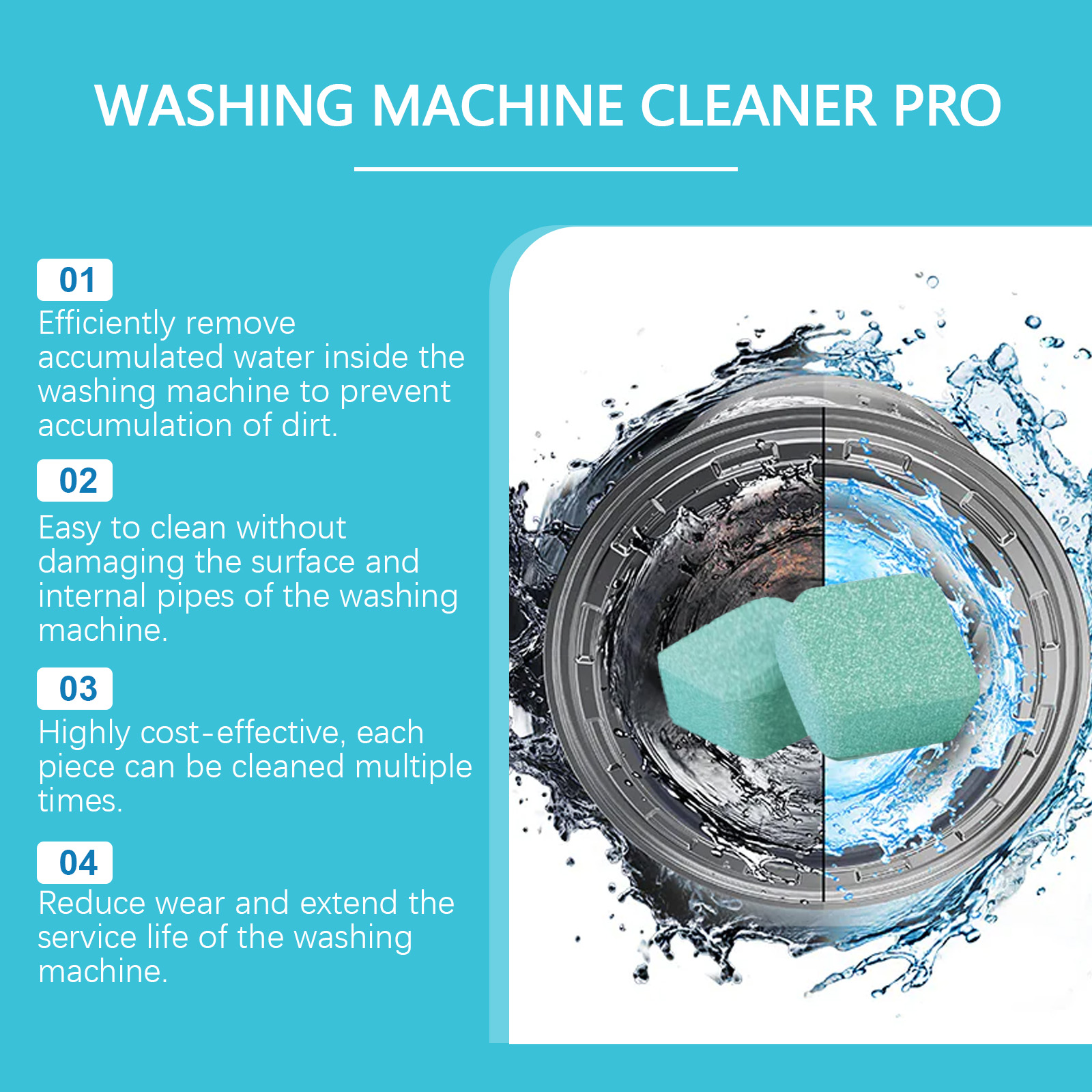 Washing Machine Cleaning Tablets For Tank Cleaning Household Front Top Load Stain Remover Scale Removal