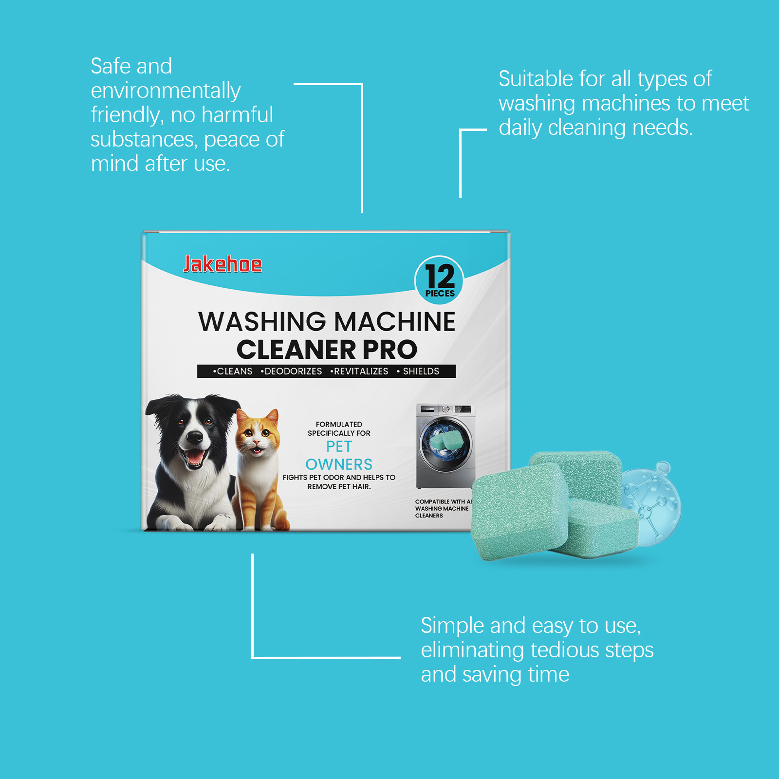 Washing Machine Cleaning Tablets For Tank Cleaning Household Front Top Load Stain Remover Scale Removal