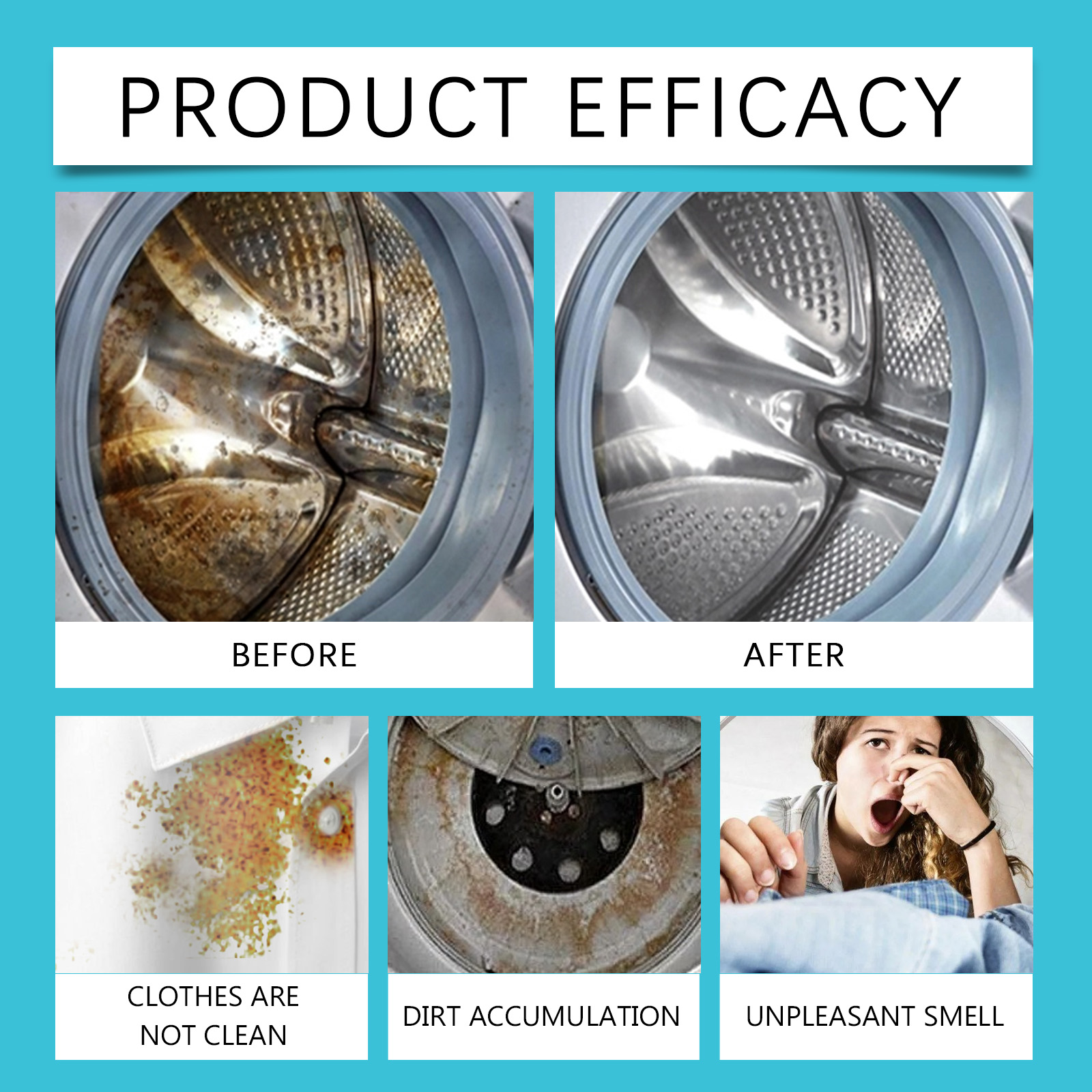 Washing Machine Cleaning Tablets For Tank Cleaning Household Front Top Load Stain Remover Scale Removal