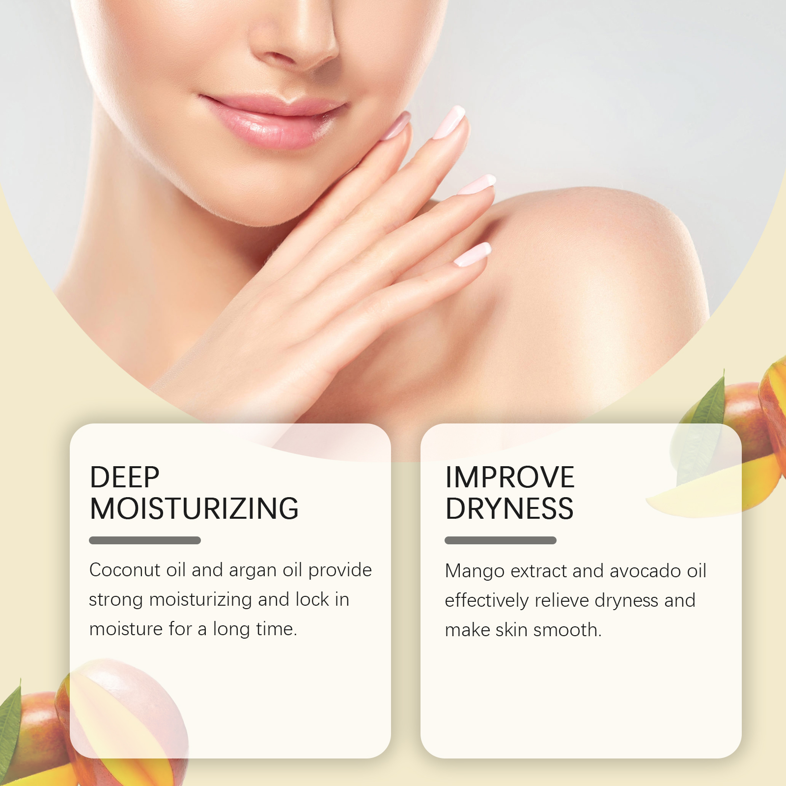Mango Moisturizing Cream Nourishing Hydrating Locking Vitality Glowing Smooth Beautiful Skin Care Lotion