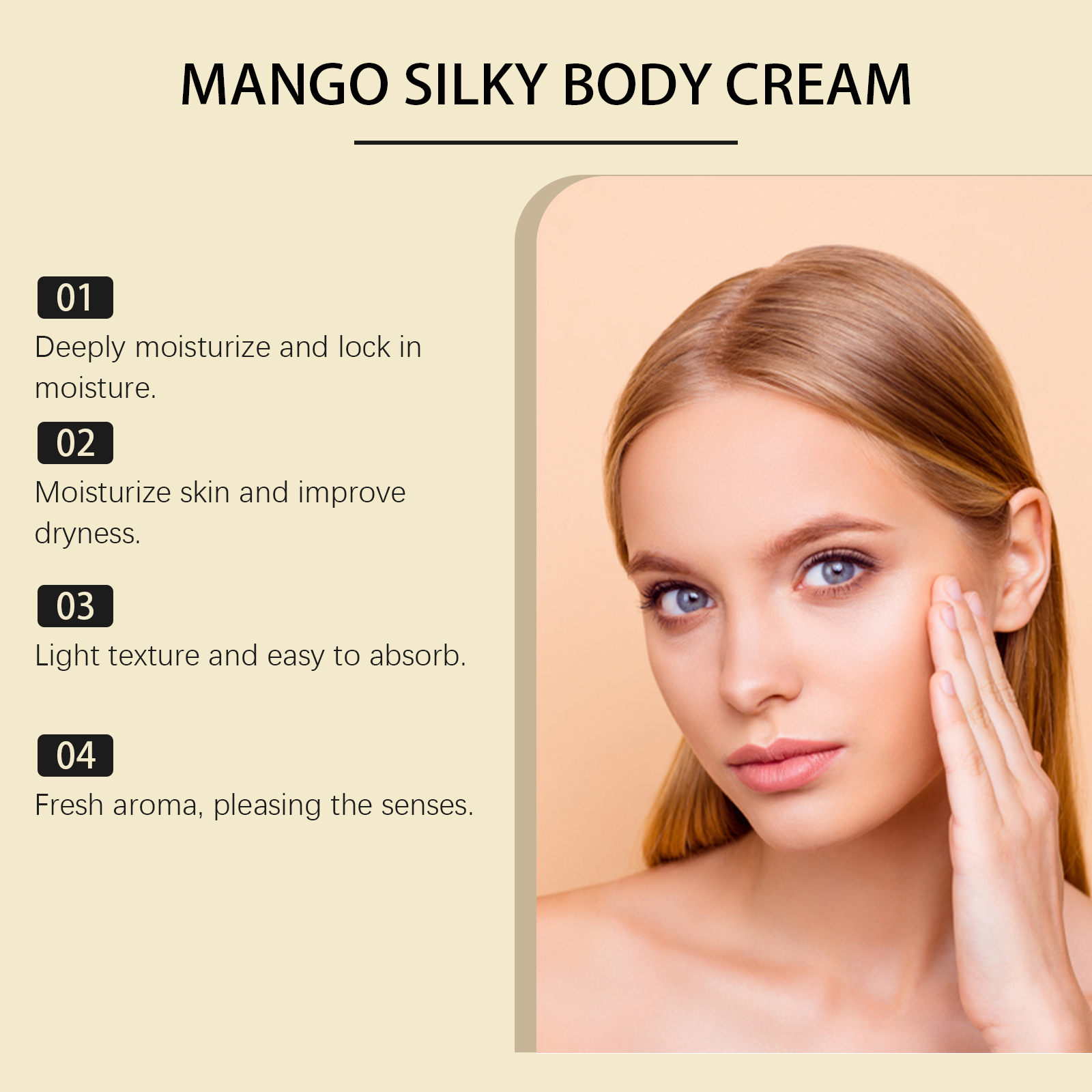 Mango Moisturizing Cream Nourishing Hydrating Locking Vitality Glowing Smooth Beautiful Skin Care Lotion