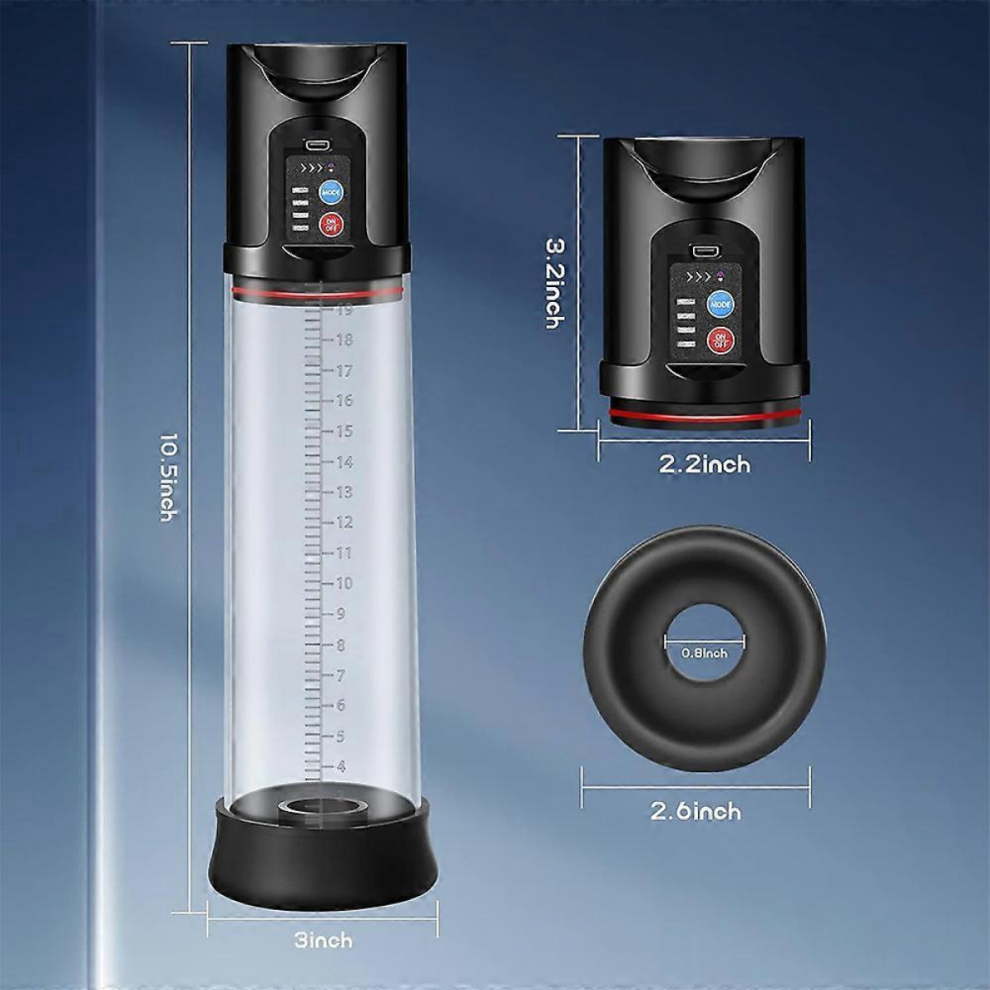 Electric Massager Vacuum Pump With 4 Suction Intensities, Rechargeable Automatic High-vacuum EnlarComplete Set