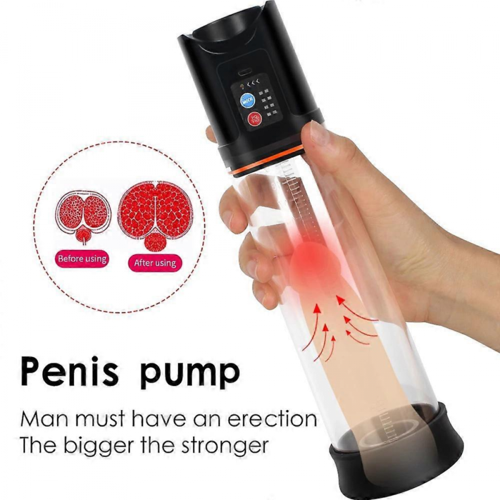 Electric Massager Vacuum Pump With 4 Suction Intensities, Rechargeable Automatic High-vacuum EnlarComplete Set