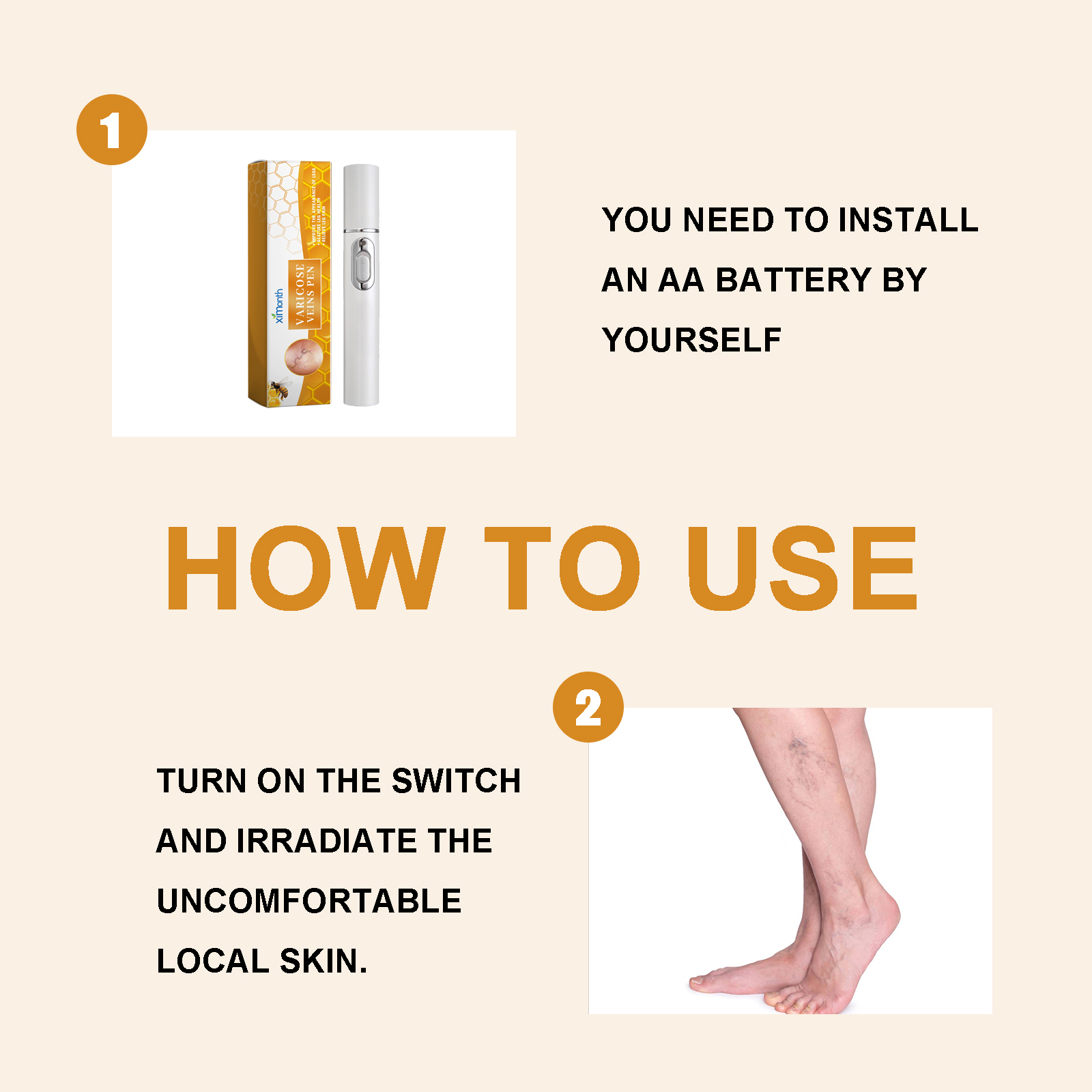 Leg Repair Pen LED Light Therapy For Soothing Discomfort And Leg Massage Daily Body Care 1 PCS
