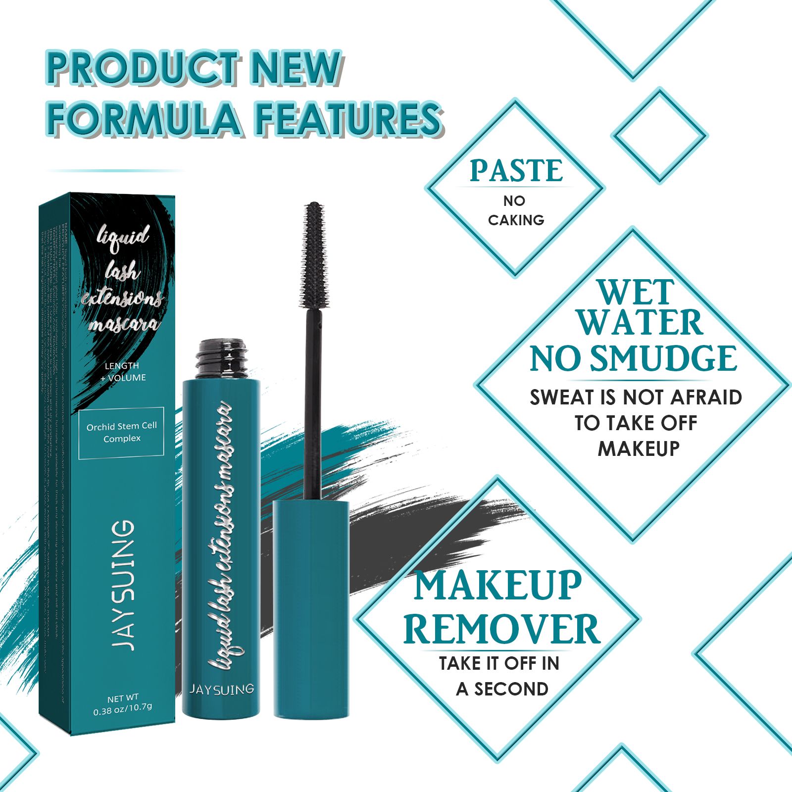 Black Mascara Lengthening Volumizing Curling Long Lasting Smudge Proof For Daily Eye Makeup