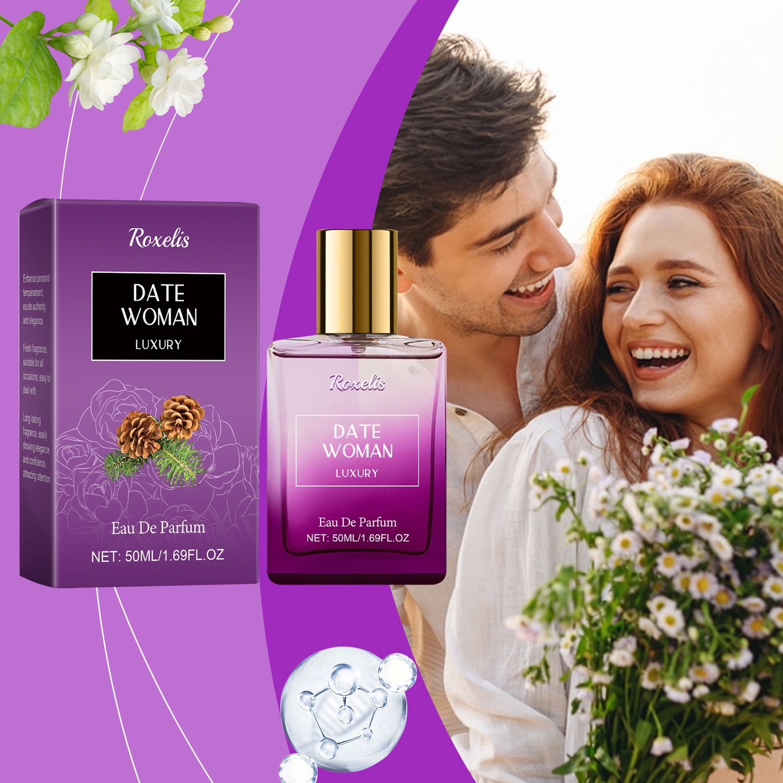 Herbal Charm Perfume Woody Rose Long Lasting Fresh Scent For Daily Wear