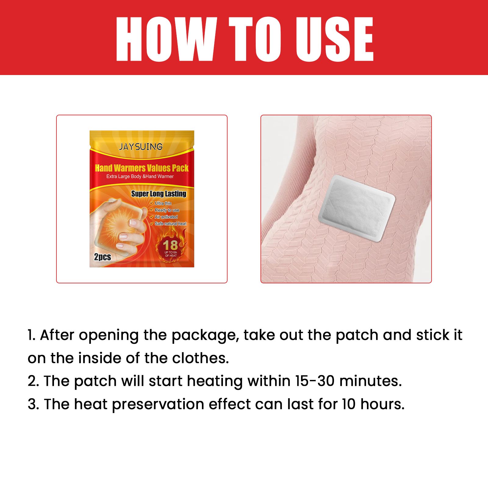 Self Heating Hand Warmers 20 Pack Portable Heat Patches For Winter Outdoor Activities And Body Warmth