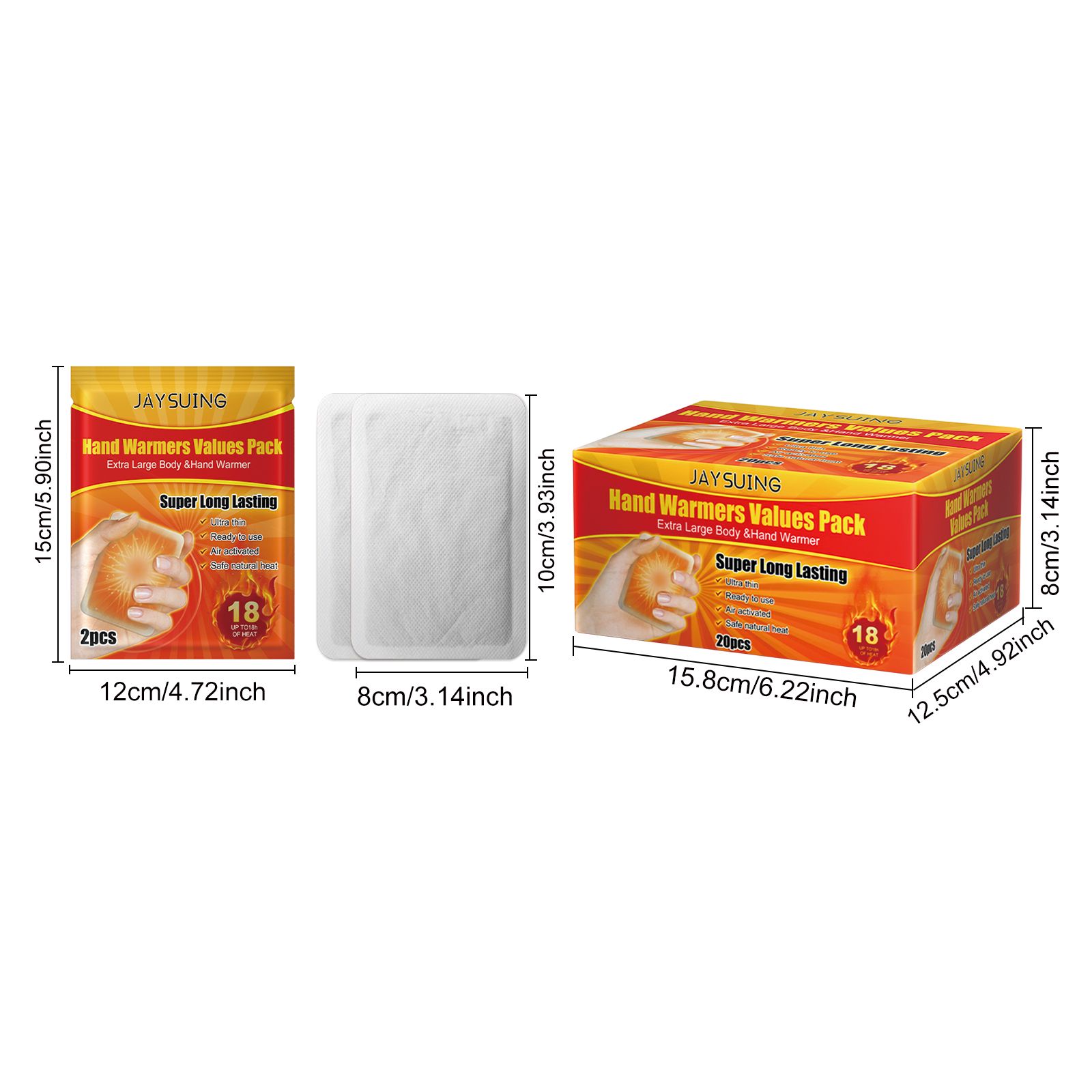 Self Heating Hand Warmers 20 Pack Portable Heat Patches For Winter Outdoor Activities And Body Warmth