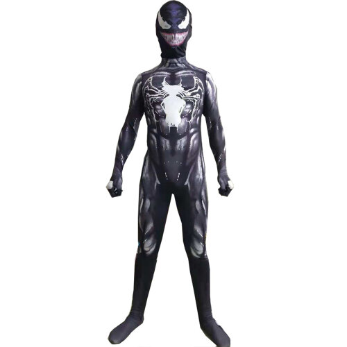 Venom SpiderMan Superhero Kids Halloween Cosplay Costume Jumpsuit Halloween Costume Superhero Role Play Costume Bodysuit Jumpsuit Cosplay Outfit Boys Carnival Party Festival Dress Up Black