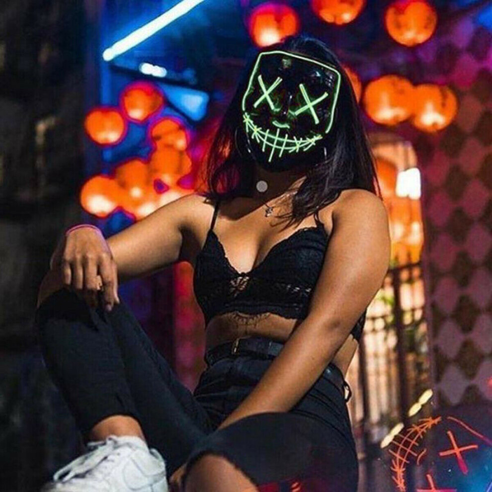 Halloween Mask LED 3 Light Up Modes for Cosplay Costumes Festival Carnival Masquerade Party Gifts for Kids Adult Men Women