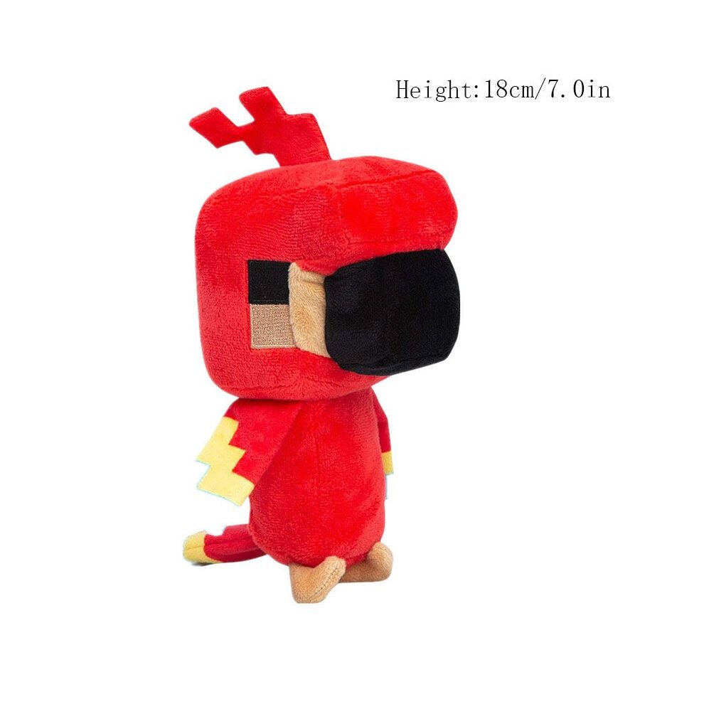 (Parrot, 18cm/7.0in) Minecraft Plush Toy Creeper Enderman Pixel Doll