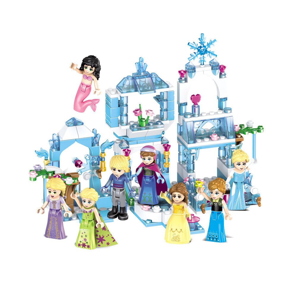 8 in1 Mermaid Ice Girl Castle Minifigures Compatible Toys Fit Lego