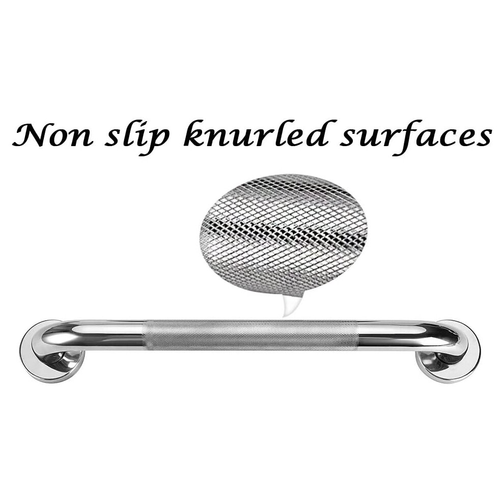 (16 inches/40cm) BTSKY Stainless Steel Bath Grab Shower Handle with Anti-Slip Grip - Dis