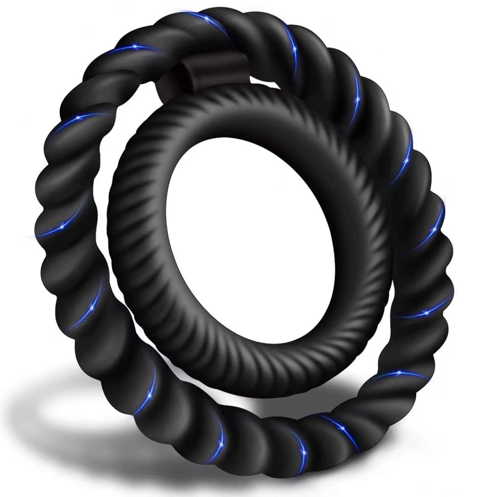 Penis Ring Dual Cock Rings Sex Toys Waterproof Soft Adult Toys for Men Penis Delay Harder Stronger Longer Erection Adult Pleasure