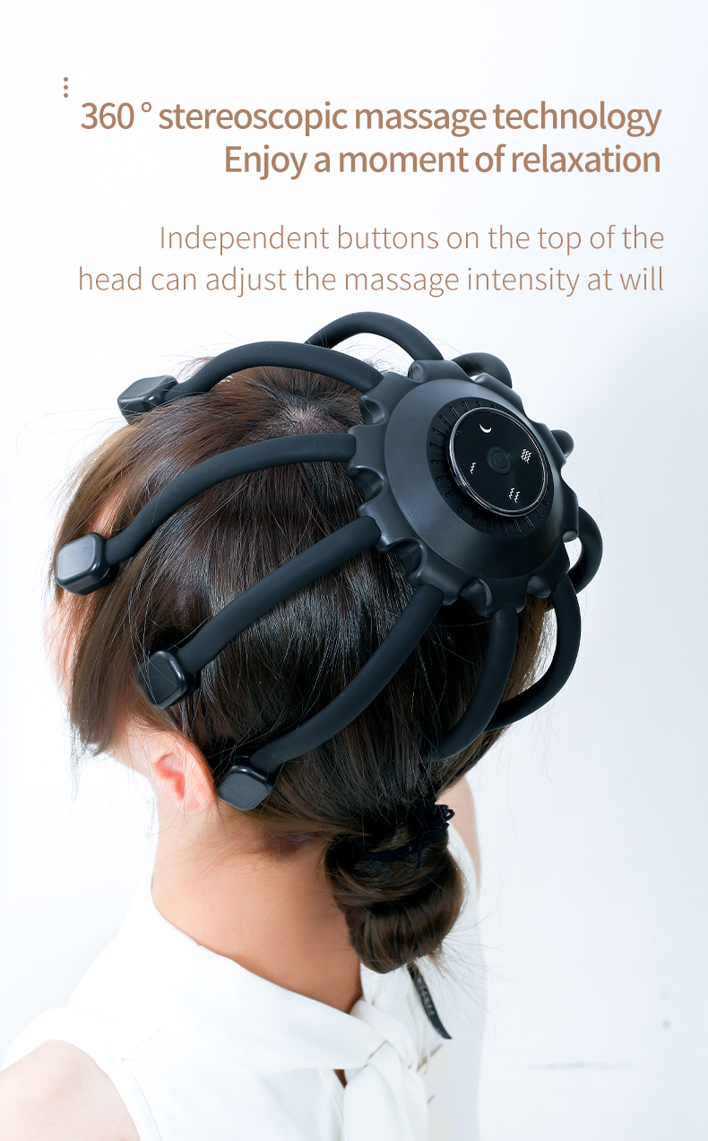 Electric Head Massager Octopus Scalp Massage Instrument With Bluetooth Music Vibration