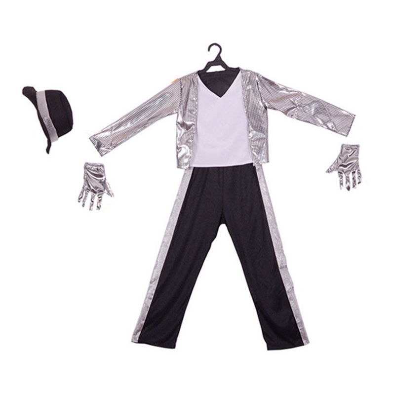 (S:95~110cm) Michael Jackson Children Fancy Dress Costume Halloween Cosplay