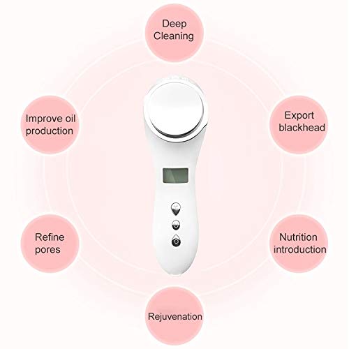 (Pink) Electric Bubble Blackhead Remover Pore Vacuum Face Cleaner Hot Compress Black Dots Extractor Blue Light Sterilization Skin Care Facial Cleaning