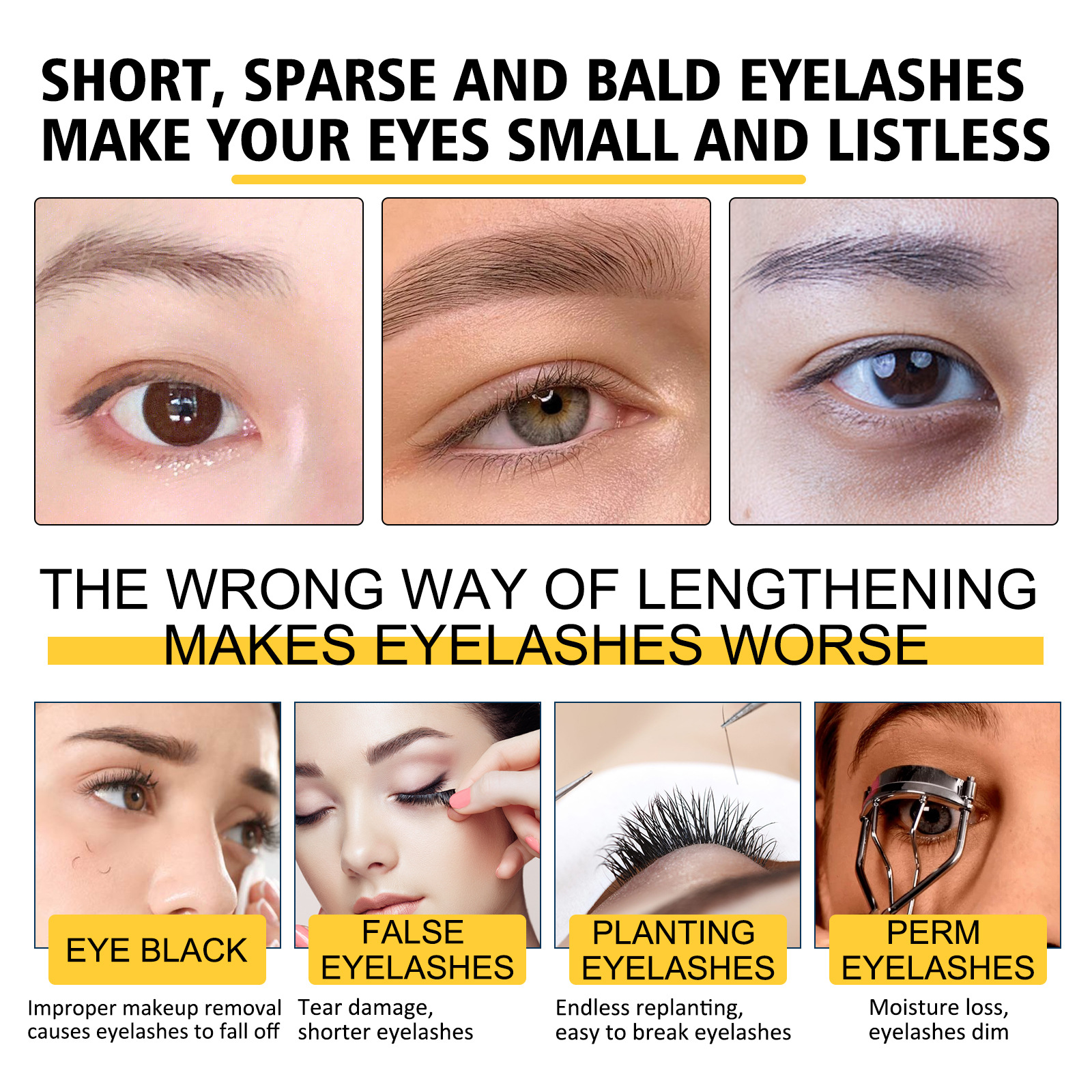 Eyelash Growth Serum Essence Longer Fuller Eyelash Enhancer Eye Care Makeup Gentle Formula Lash Lift Lengthening Nourishing