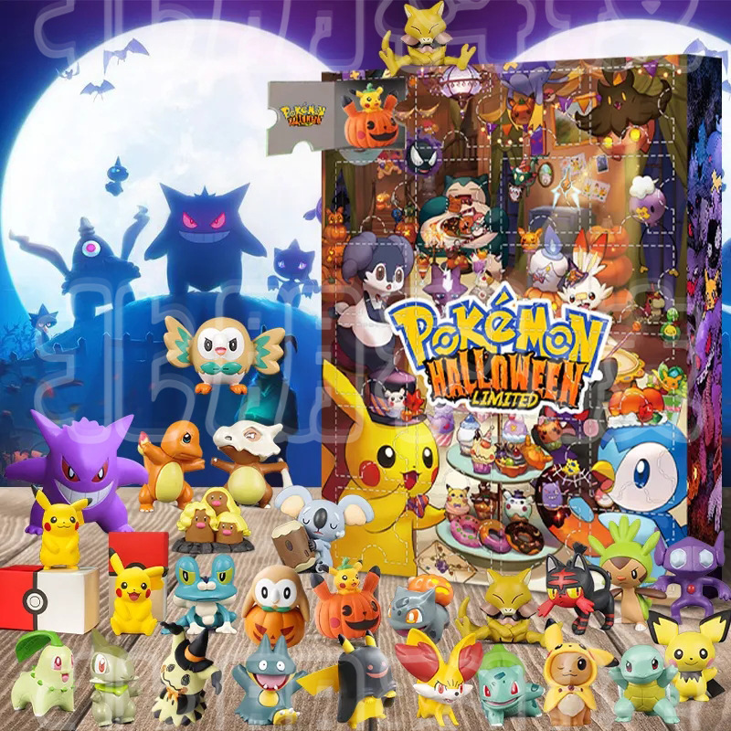 Christmas Advent Calendar 2024 Xmas Countdown Pokemon 24 PCS Set Figure  Blind Box Anime Figure Pikachu Charizard Action Model Kid Halloween Gifts