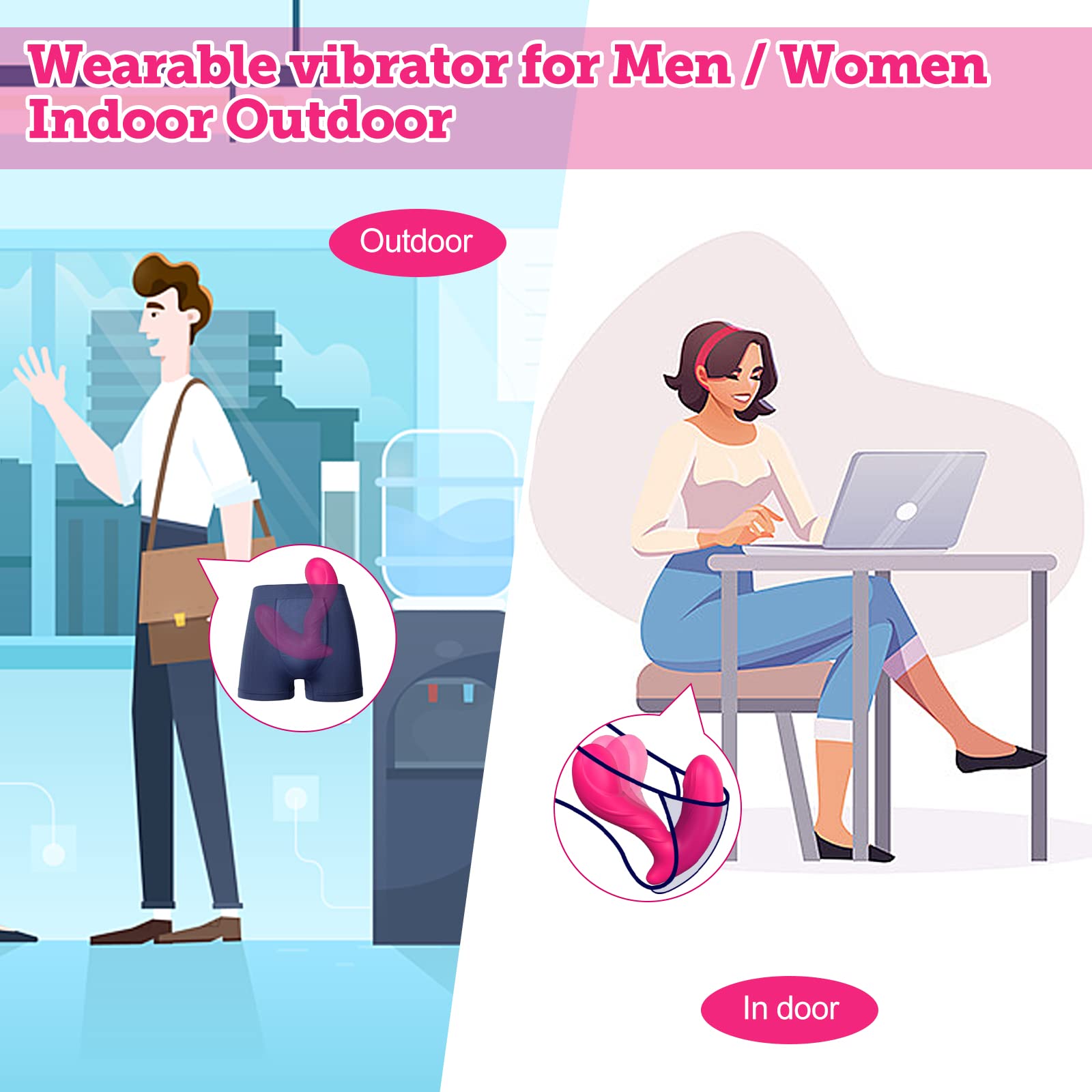 Wearable Panty Vibrator Sex Stimulator for Women Clitoral Stimulator G Spot Massager Anal Vibrator Vibrating Eggs Waterproof Adult Toy for Couples