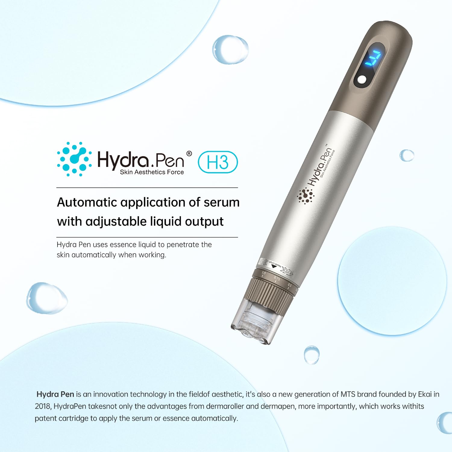 Dr Pen Hydra Pen H3 Microneedling Pen Professional Serum Applicator Micro Needling Machine with Replacement Needle Cartridges 12Pins Nano-HR Nano-HS