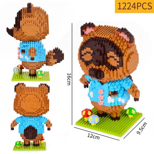 Animal Raccoon Crossing Game Building Blocks Toys Compatible with LEGO Kids Gifts