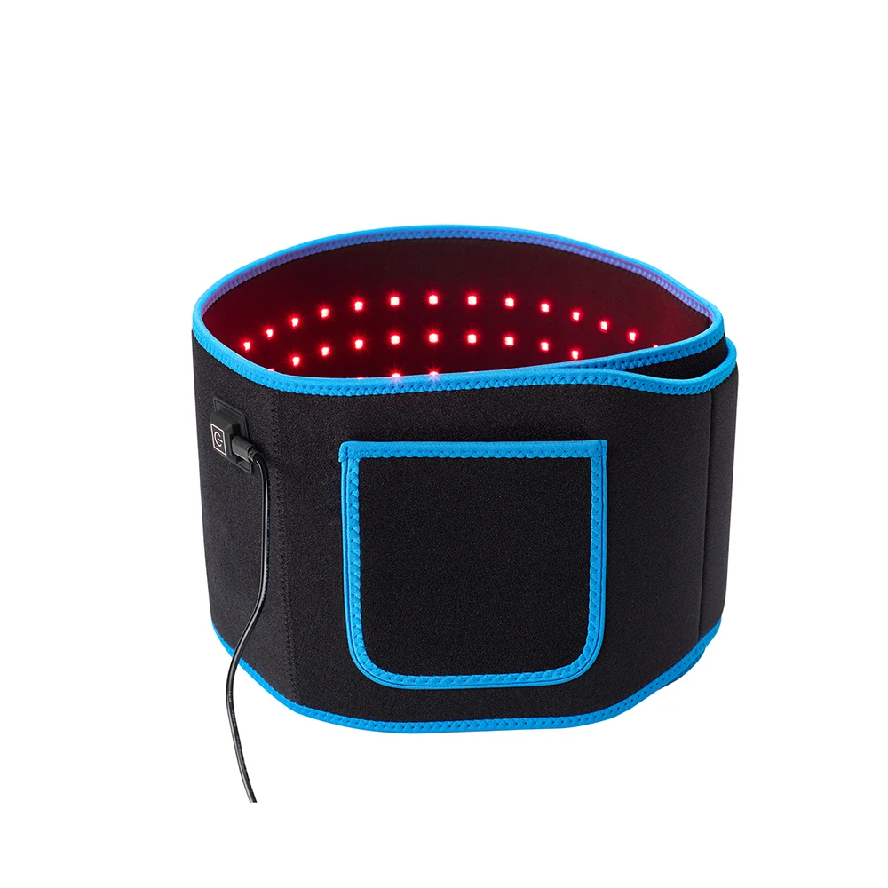 (Grey) 105 LEDs Red＆Infrared Light Therapy Belt 850nm 660nm Back Pain Relief Burn Fat Wrap Slimming Machine Waist Heat Pad Full Body