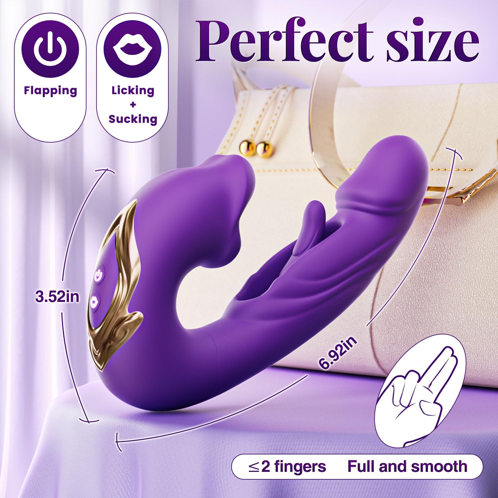 Flapping Vibrators Sex Toy APP Remote control Vibrator with 7 Flapping and Licking Modes Adult Toys Hollow Design Thrusting Sex Machine for Women Men