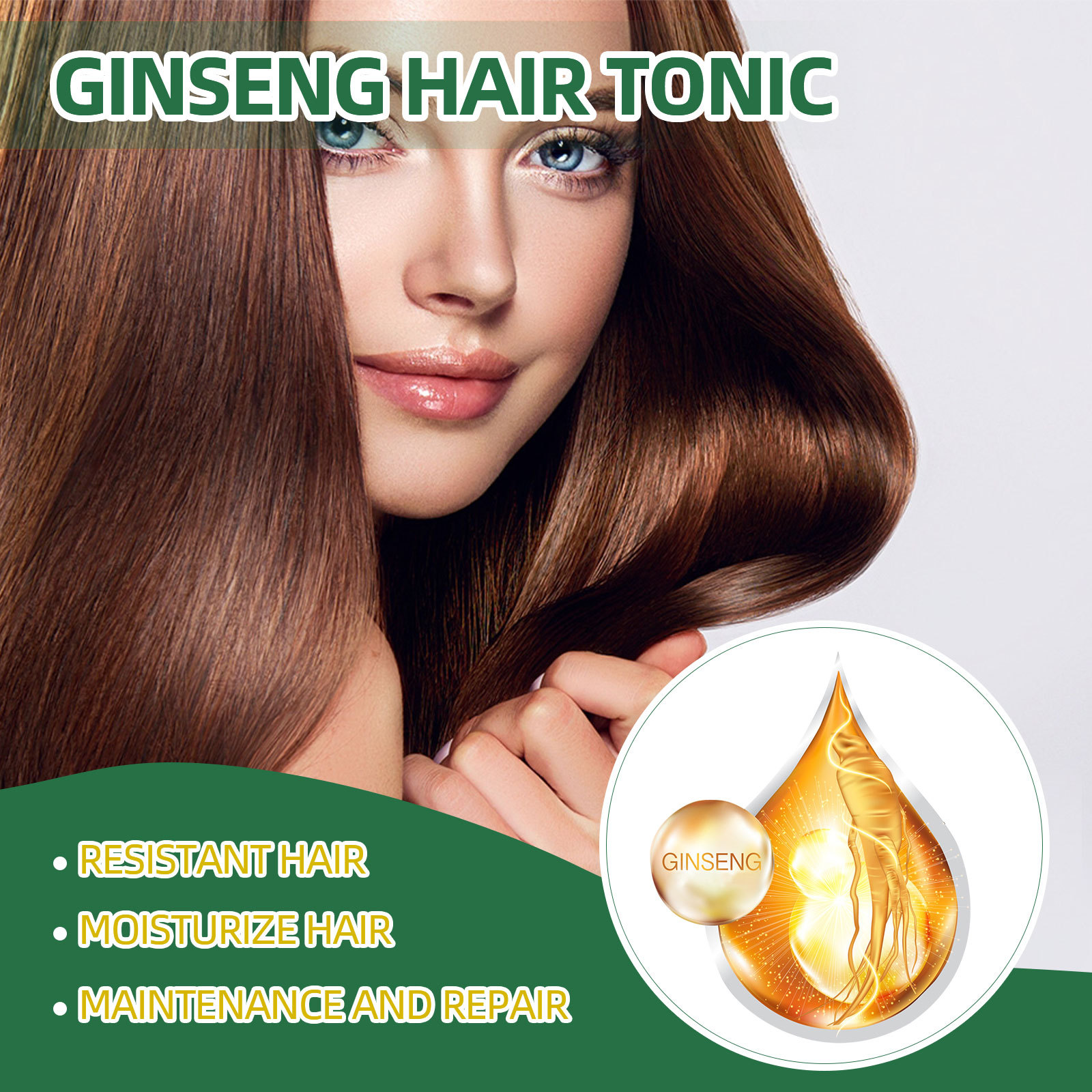 Ginseng Hair Growth Serum Oil With Biotin Essential Liquid Strengthen Hair Root Nourishes Hair Repairing Nourish Scalp Strengthen Roots Men Women 100ml