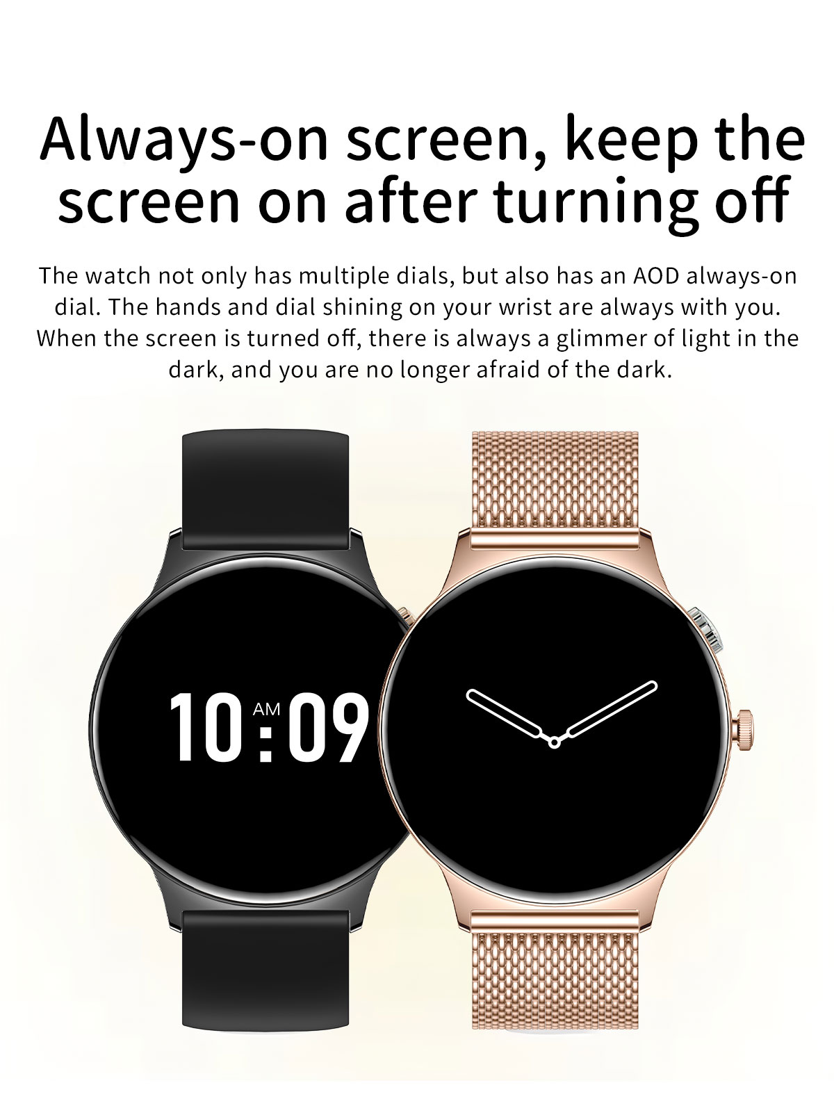 (Black Silicone	) Smart Watch Ladies AMOLED HD Screen Health Tracker Sports Bluetooth Call Heart Rate Blood Pressure Oxygen Monitor Smartwatch Women For iPhone Android