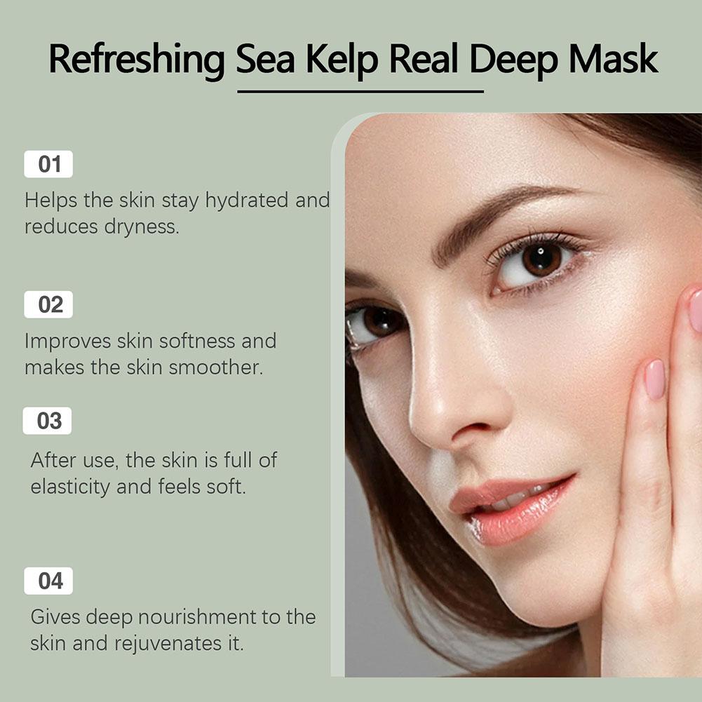 (1PC) Seaweed Face Mask Rejuvenation Hydration Tighten Skin Barrier Repair Smooth Long Lasting Moisturizing Improved Elasticity Facial Skin Care Masks