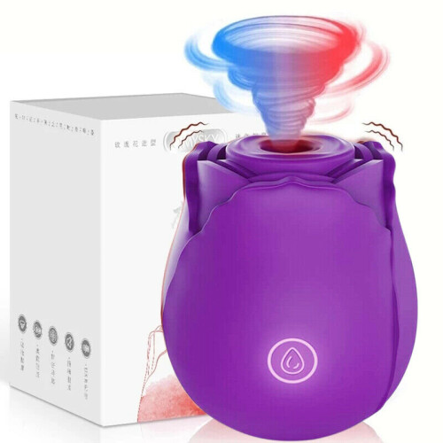 (Rose Red) Rose Sucking Vibrator Dildo Women Massager Sex Toy