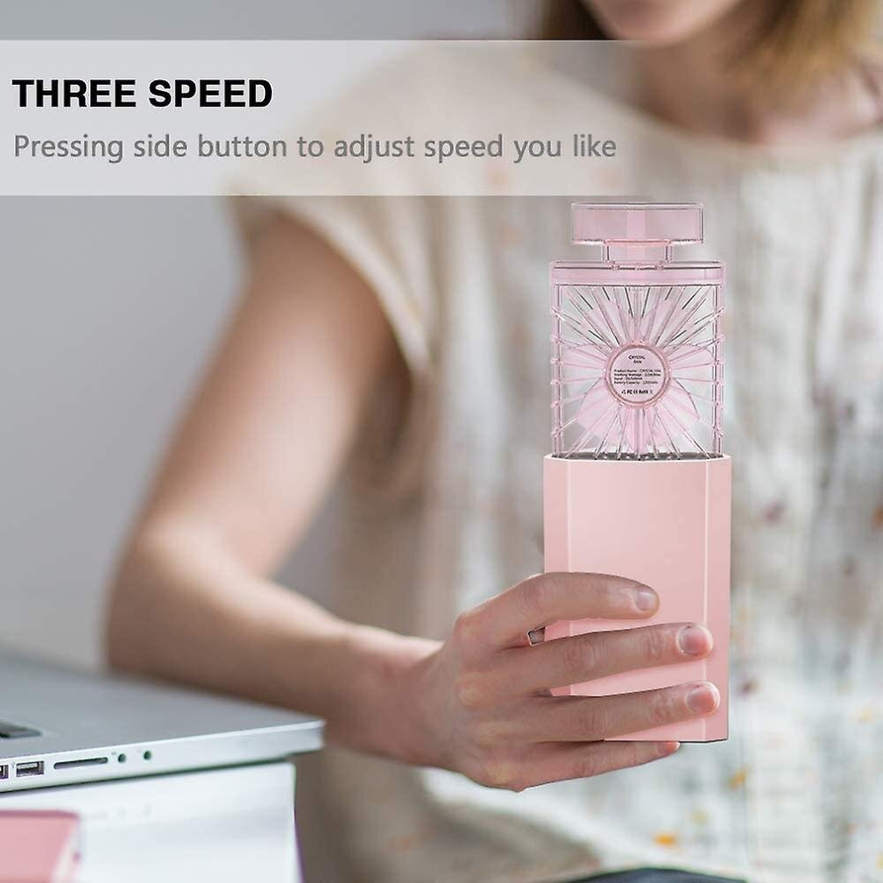 Lady Handheld Fan, Rechargeable Small Personal Fan With 3 Speeds Setting