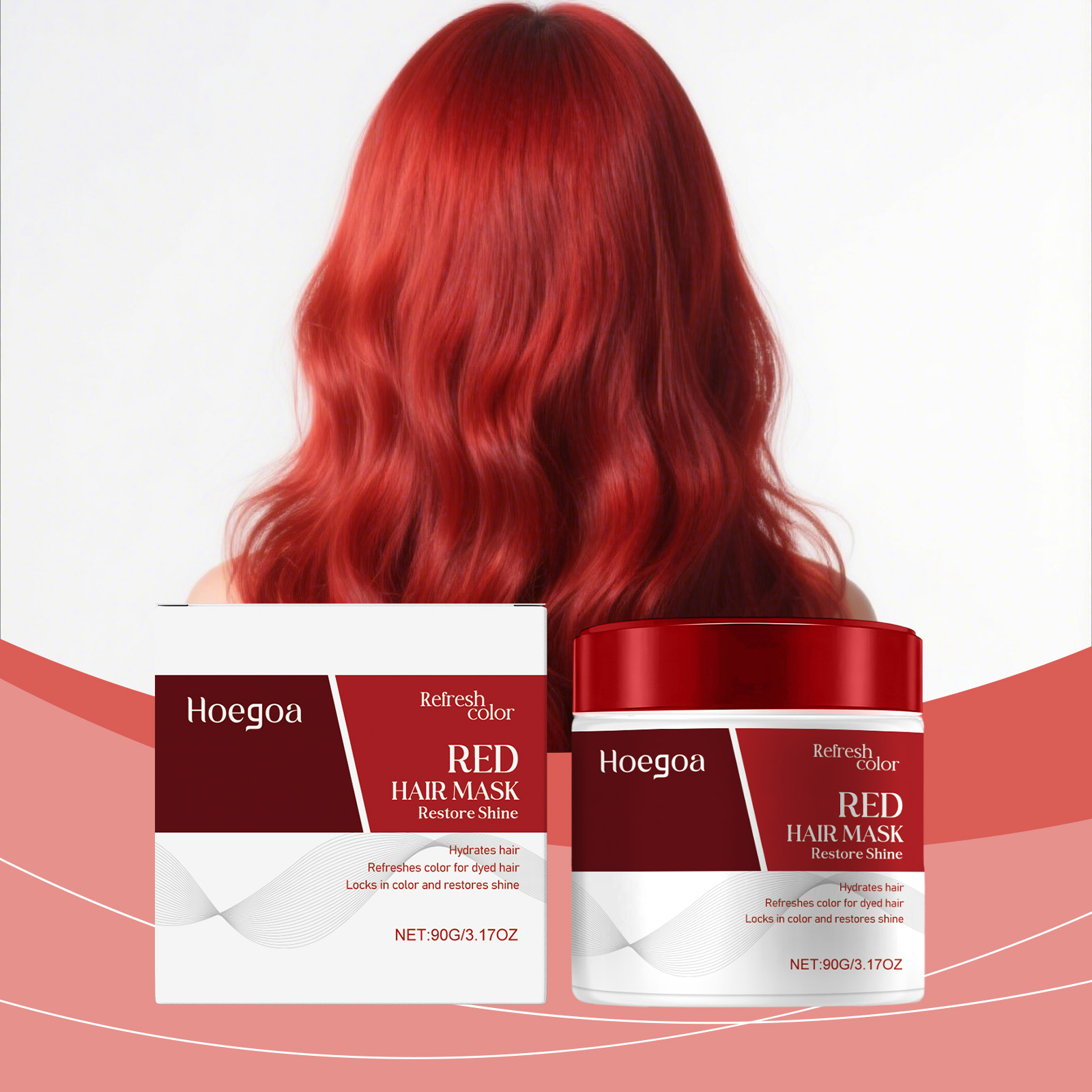 Hair Mask Deeply nourishes repairs improves dry frizzy hair Hydrates and Enhances Red Tones for Color-Treated Hair