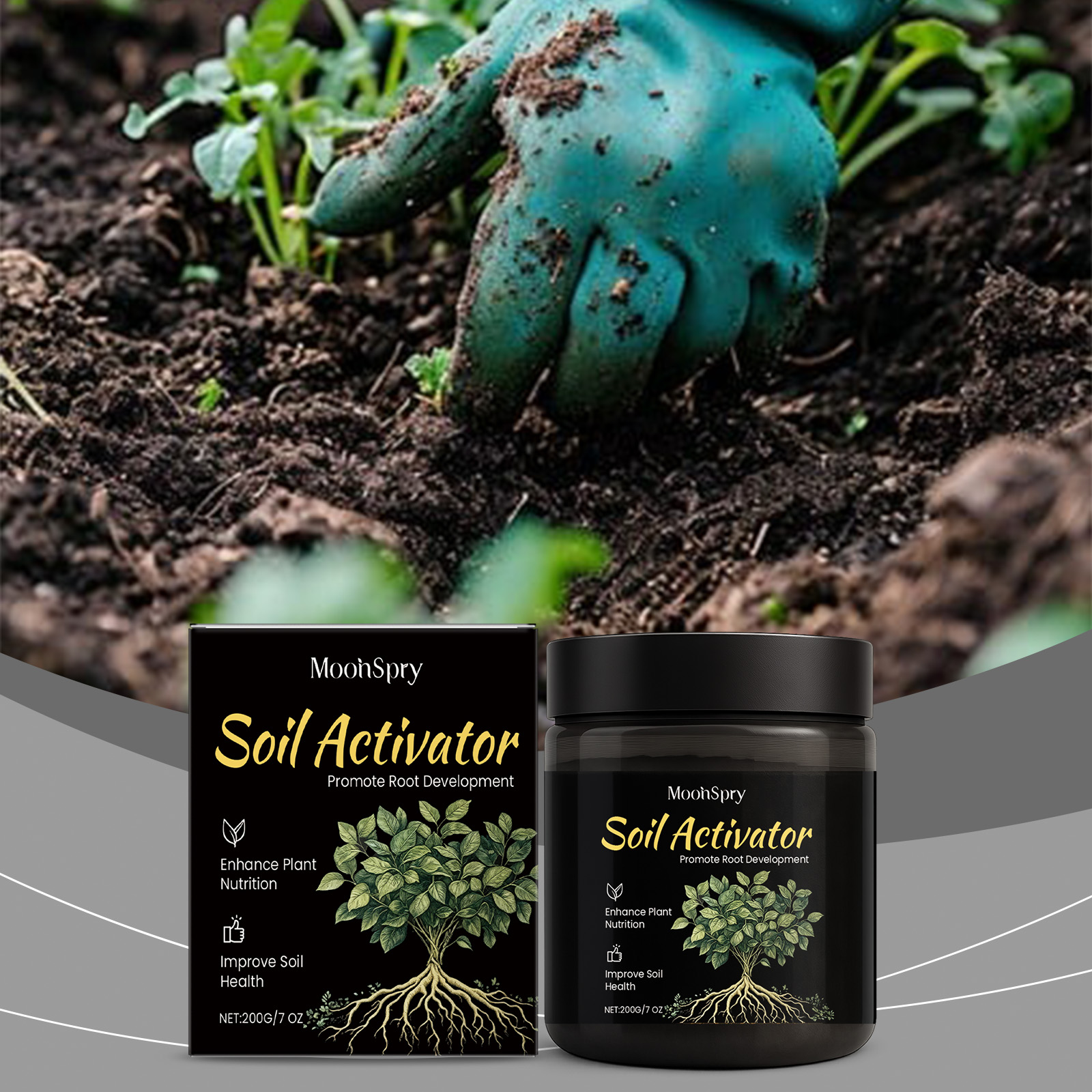 MoonSpry Powerful Soil Activator Loosen Soil Supplement Flower Fertilizer Nutrient Plant Strengthen Garden Boost Healthy Ro R3Q1 ﻿
