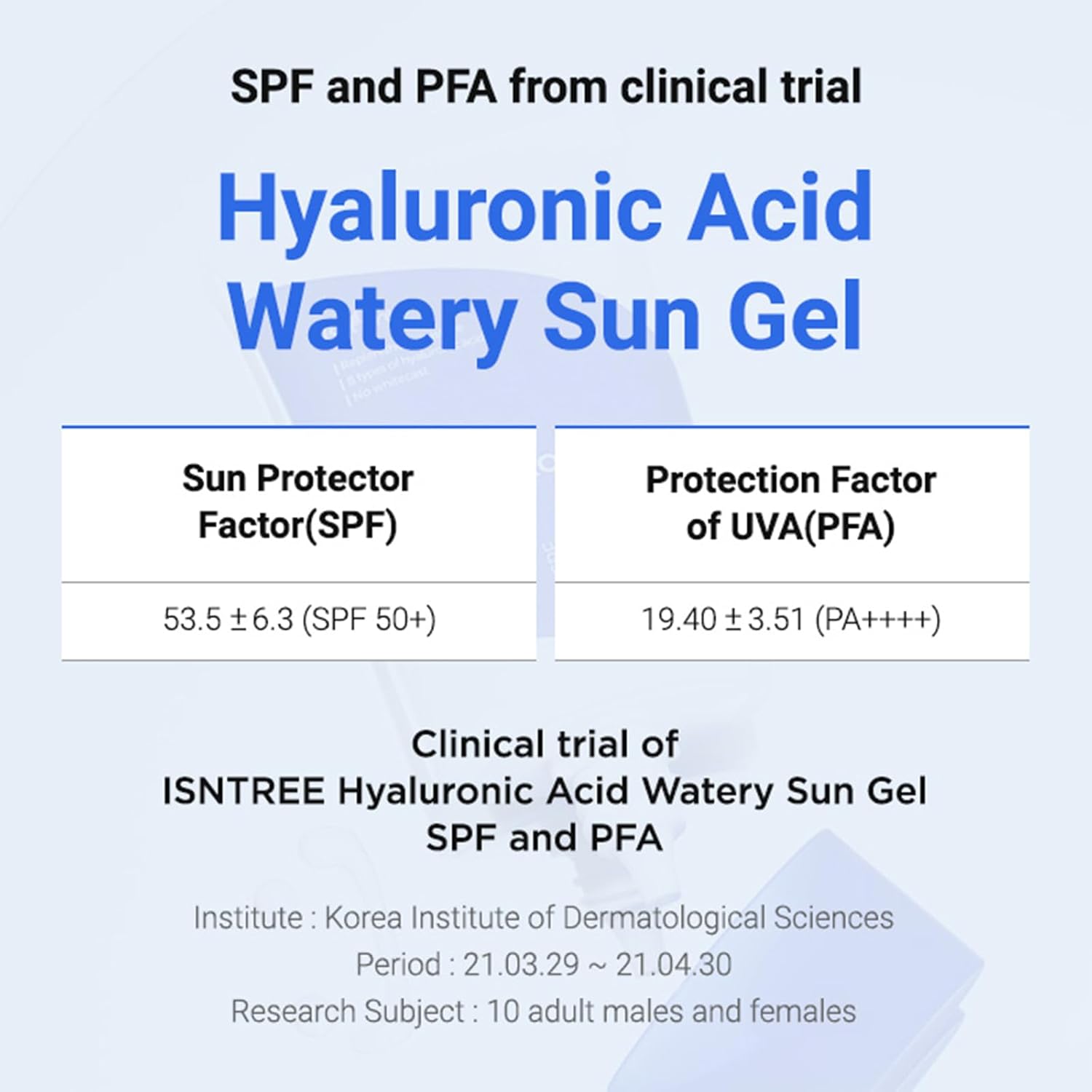 ISNTREE Hyaluronic Acid Watery Sun Gel 50 ml SPF 50 PA UVA UVB Sunscreen Lightweight Hydrating Gel No White Cast Daily UV Protection Daily Use Korean Skincare