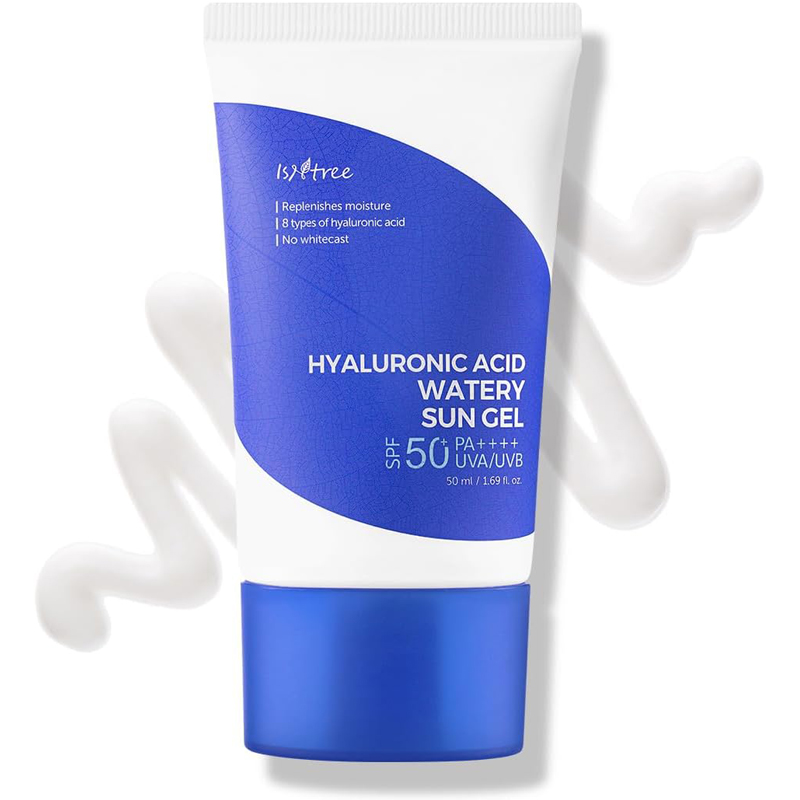 ISNTREE Hyaluronic Acid Watery Sun Gel 50 ml SPF 50 PA UVA UVB Sunscreen Lightweight Hydrating Gel No White Cast Daily UV Protection Daily Use Korean Skincare