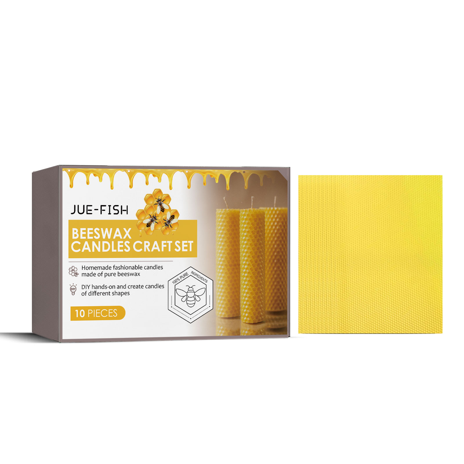 Beekeeping Foundation Sheets Natural Beeswax Sheets DIY Honey Candles Maker Beehive Nest Wax Beehoney Comb Frame Beeswax Sheets ﻿