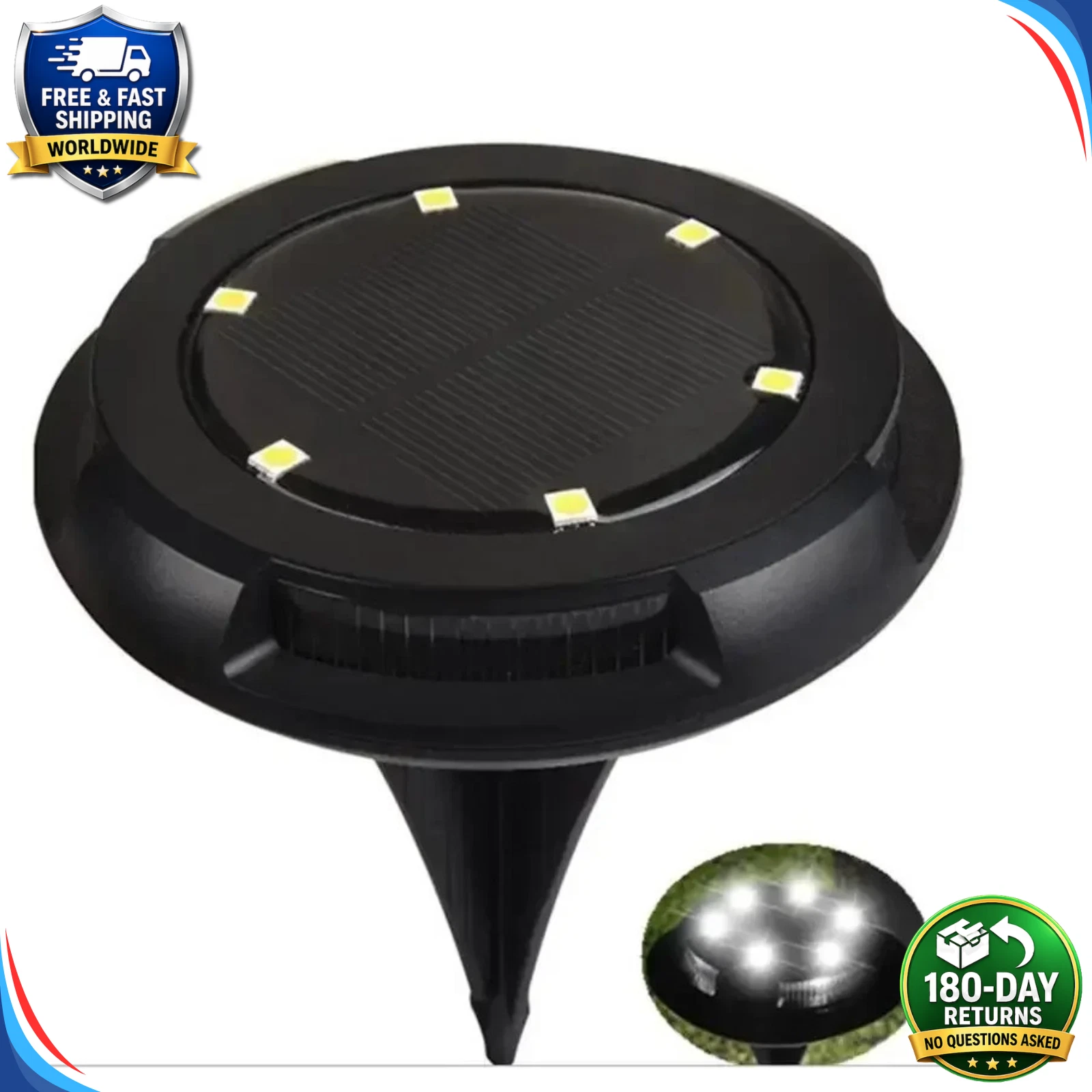 (Warm White) 4Pack Solar Ground Light 12 LED Outdoor Disk Lighting Landscape Yard Garden Lawn